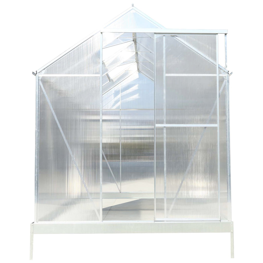 Polycarbonate house, Heavy Duty Outdoor Aluminum Walk-In House Kit With Rain Gutter, Vent And Door For Backyard Garden