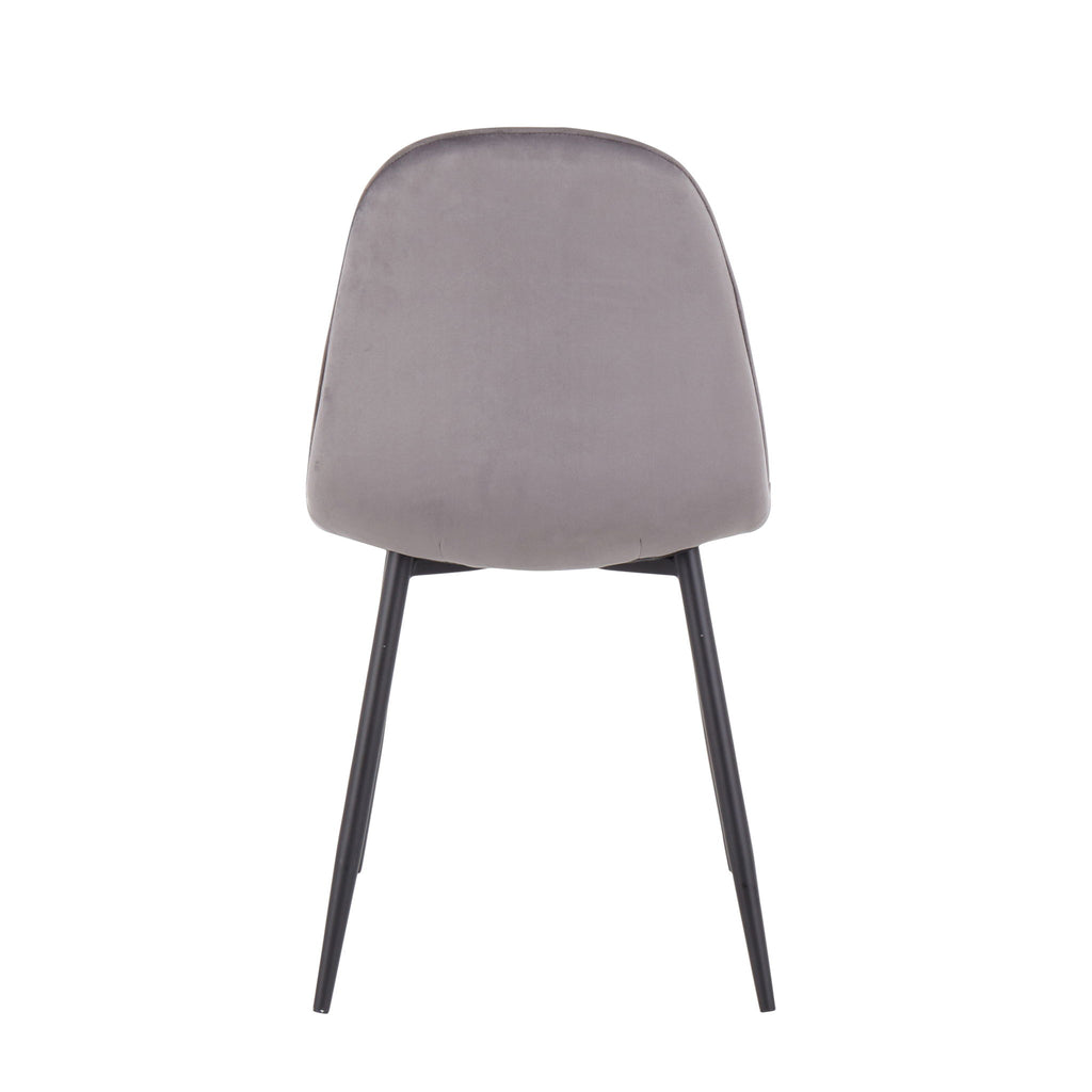 Pebble - Contemporary Chair (Set of 2) - Gray - Velvet