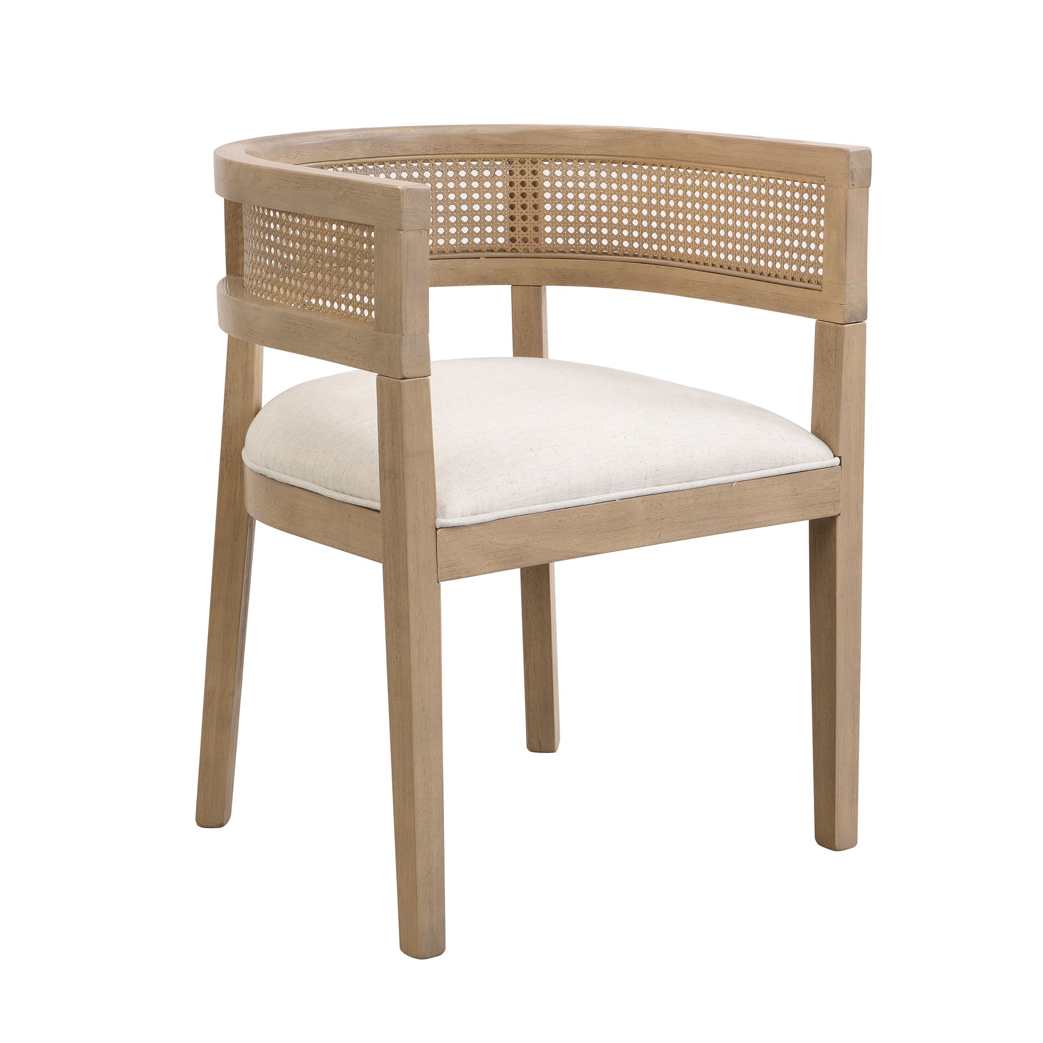 Contemporary Dining Chair Set With Rattan Backrest
