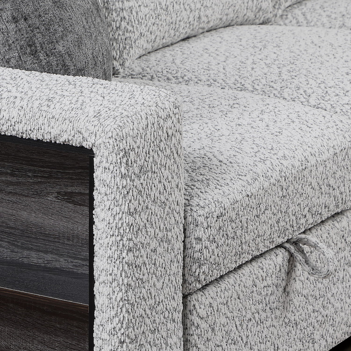 Giza - Modular Sectional Sofa With Sleeper, Storage, USB Charging - Gray