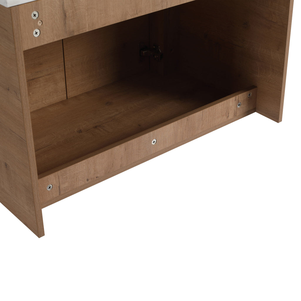 Wall Mounted Bathroom Vanity With Art Sink, 1 Storage Shelf, Soft Close Door