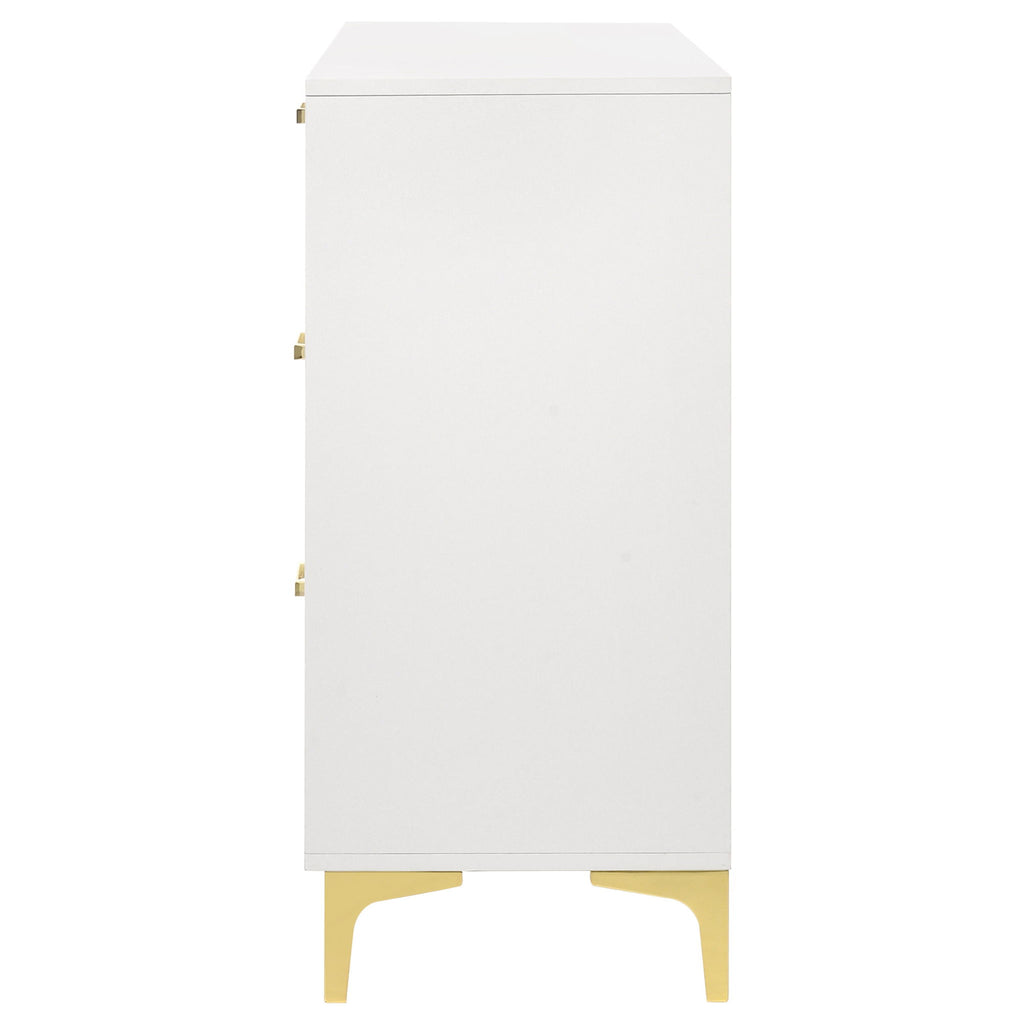 Karena - Rectangular 6 Drawer Dresser - White