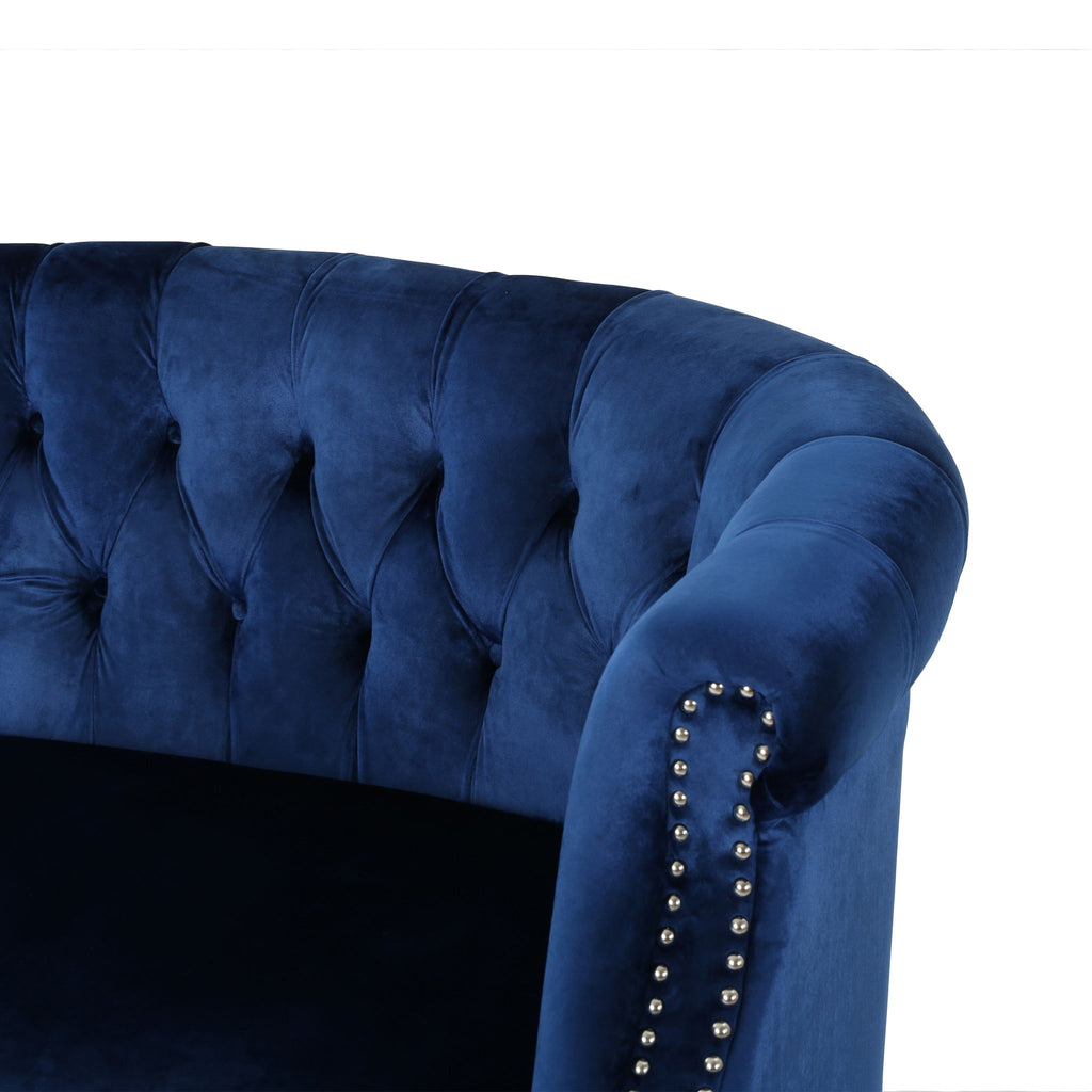 Antique Chesterfield Style Loveseat With Button Tufting