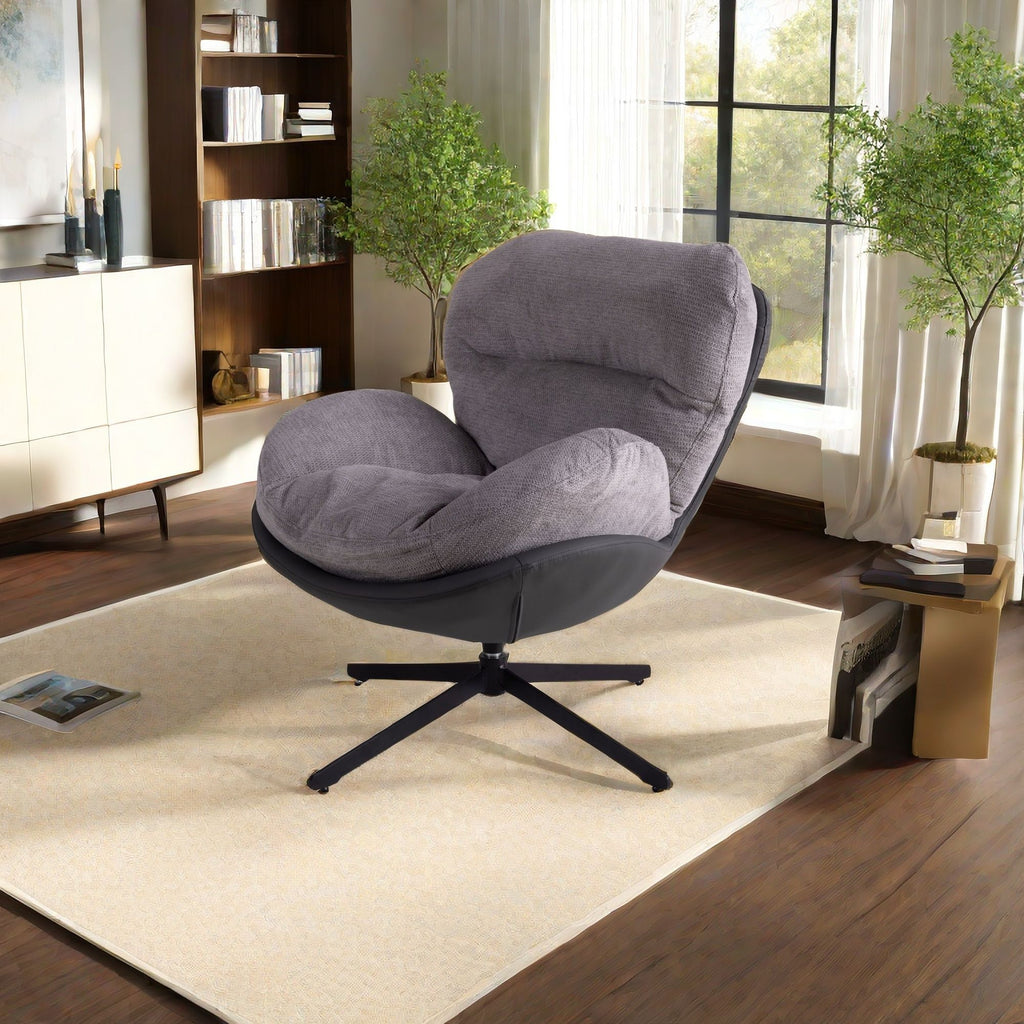 360° Swivel Office Chair, No Wheels