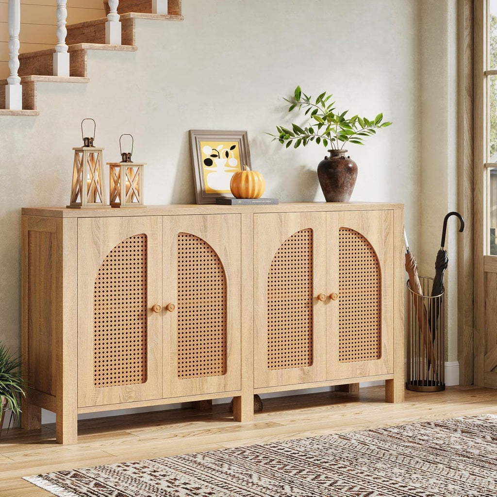 Buffet Sideboard Cabinet With 4 Doors, Console For Living Room - Natural