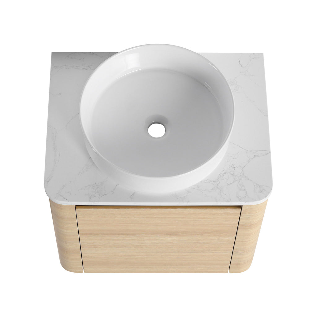 Mounted Bathroom Vanity With Art Sink & 2 Soft Close Doors