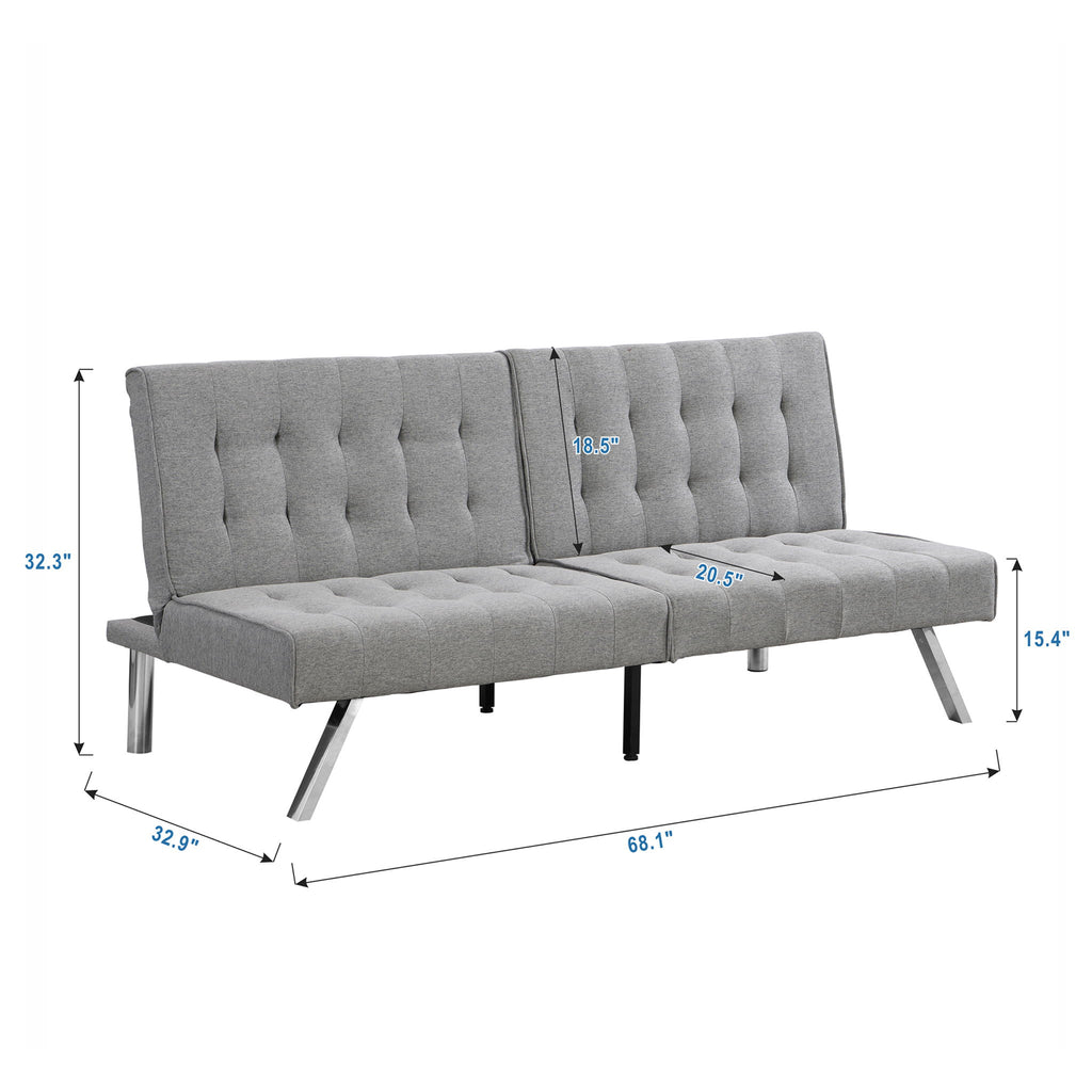 Comfortable Futon Sofa Bed - Gray