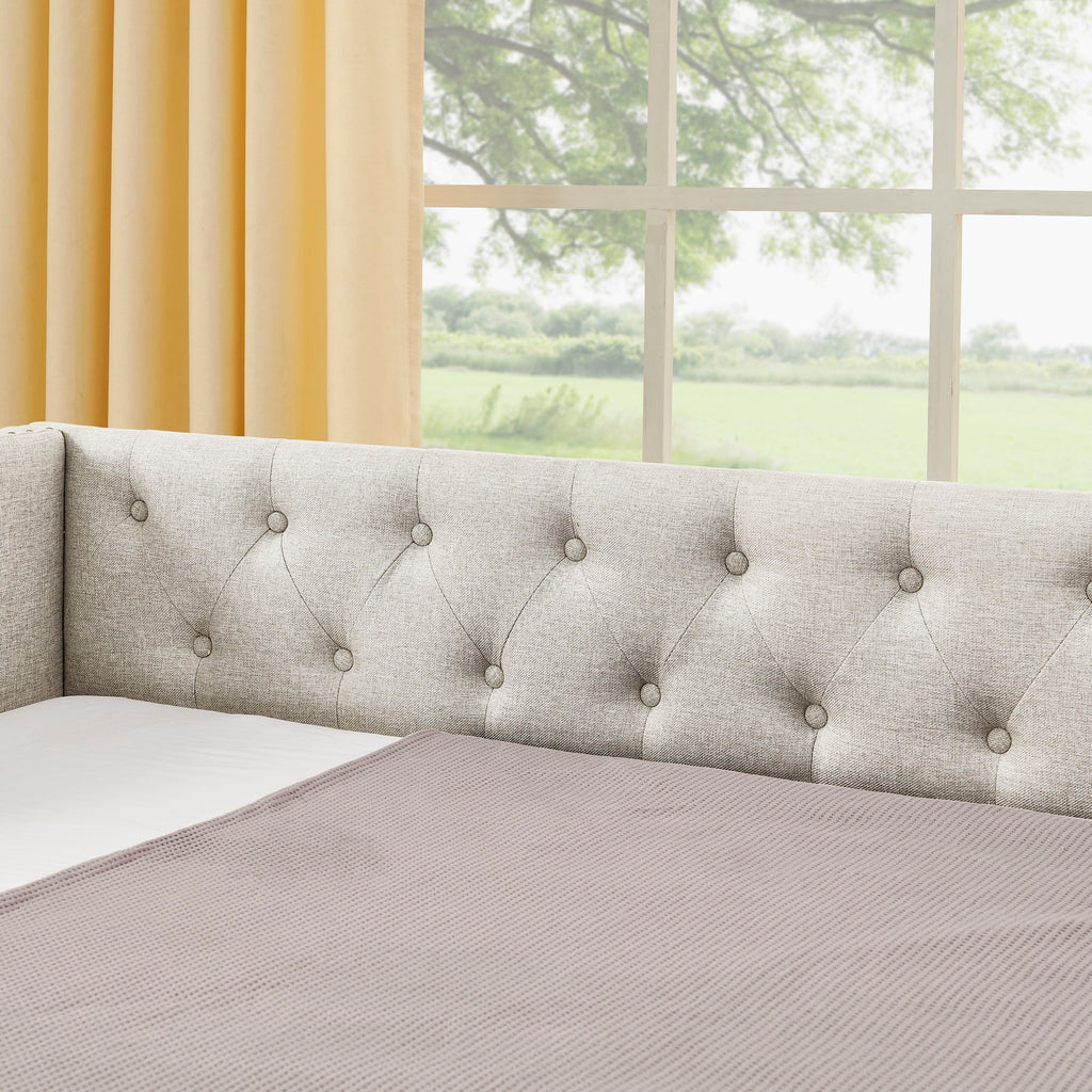 Upholstered Daybed With USB Charging & Pull Out Bed