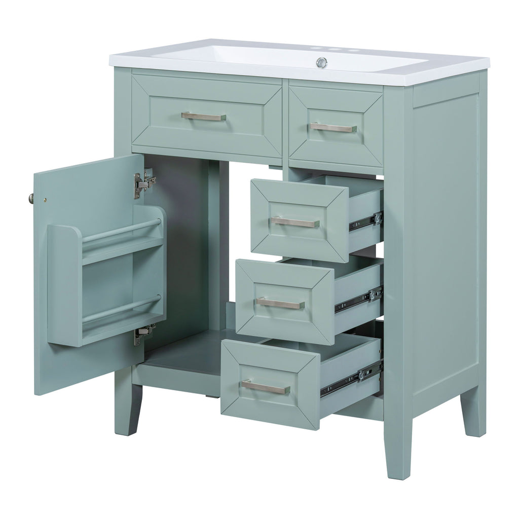 Modern Bathroom Vanity With Sink Combo, 3 Drawers, Undermount Drop-In Sink