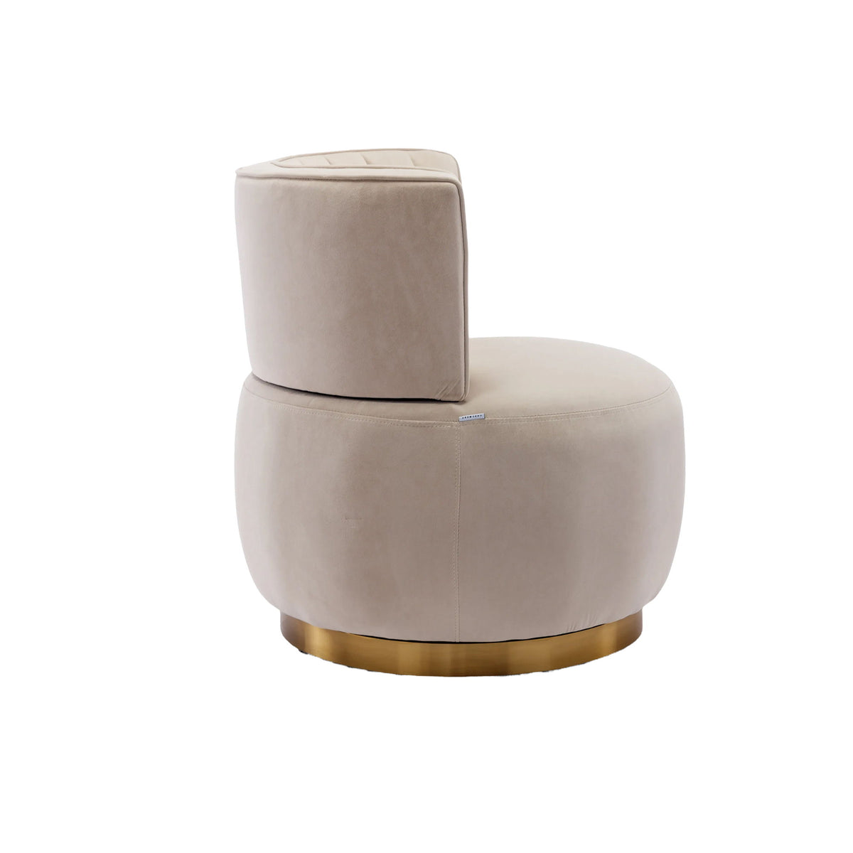 Swivel Barrel Accent Sofa Chair, 360 Degree Rotation, Fluffy Fabric - Beige