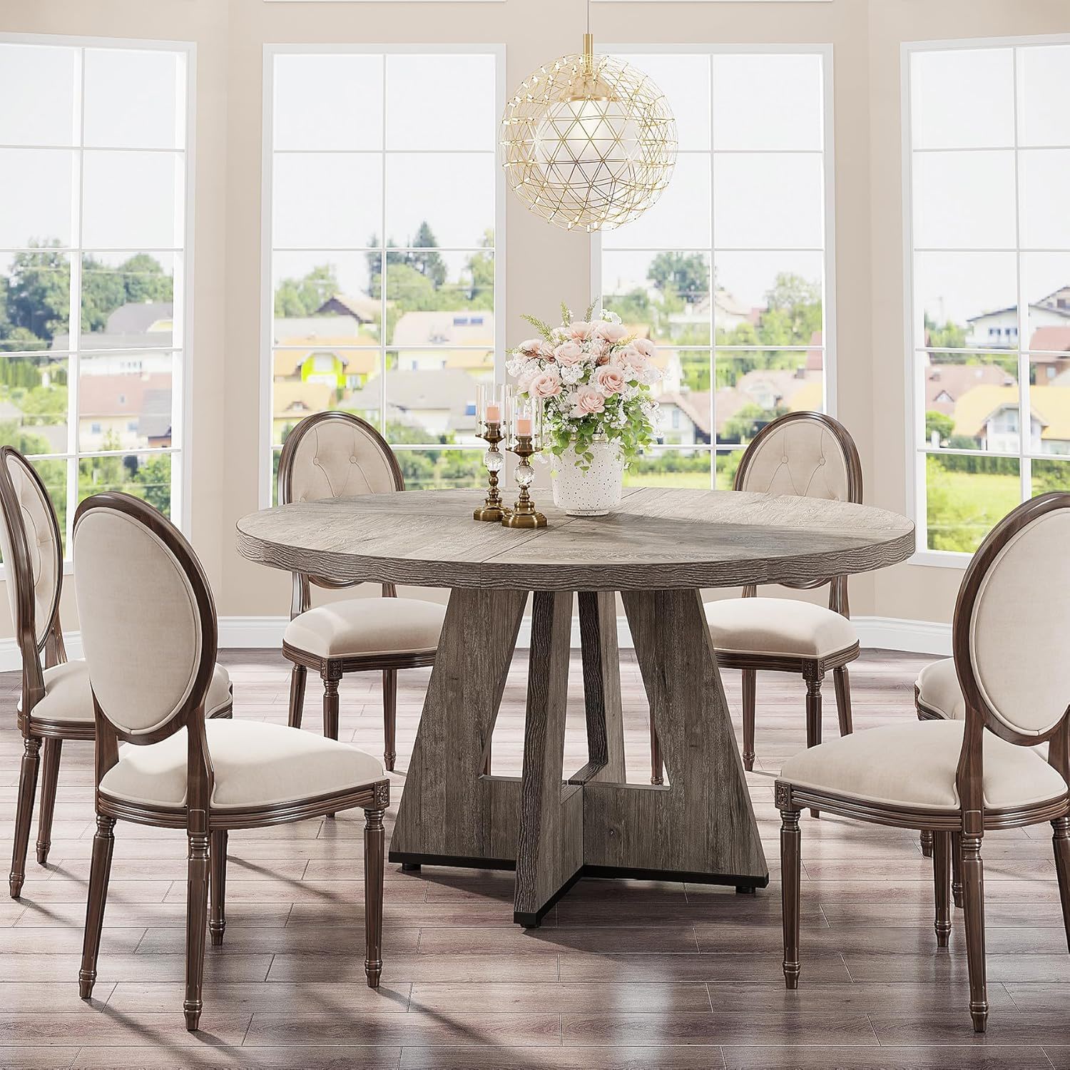 Round Dining Cross Base Kitchen Table