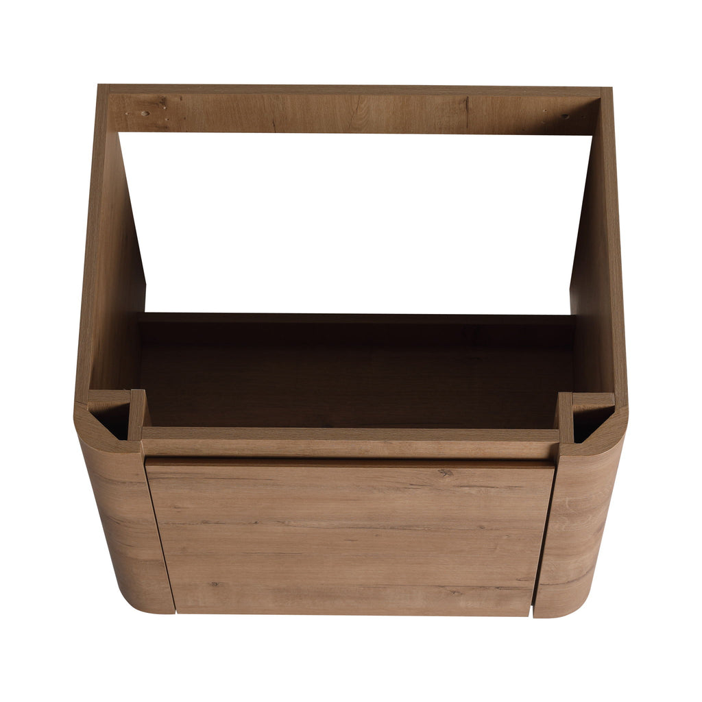 Wall Mounted Bathroom Vanity With Sink And Storage Shelves, Soft Close Doors
