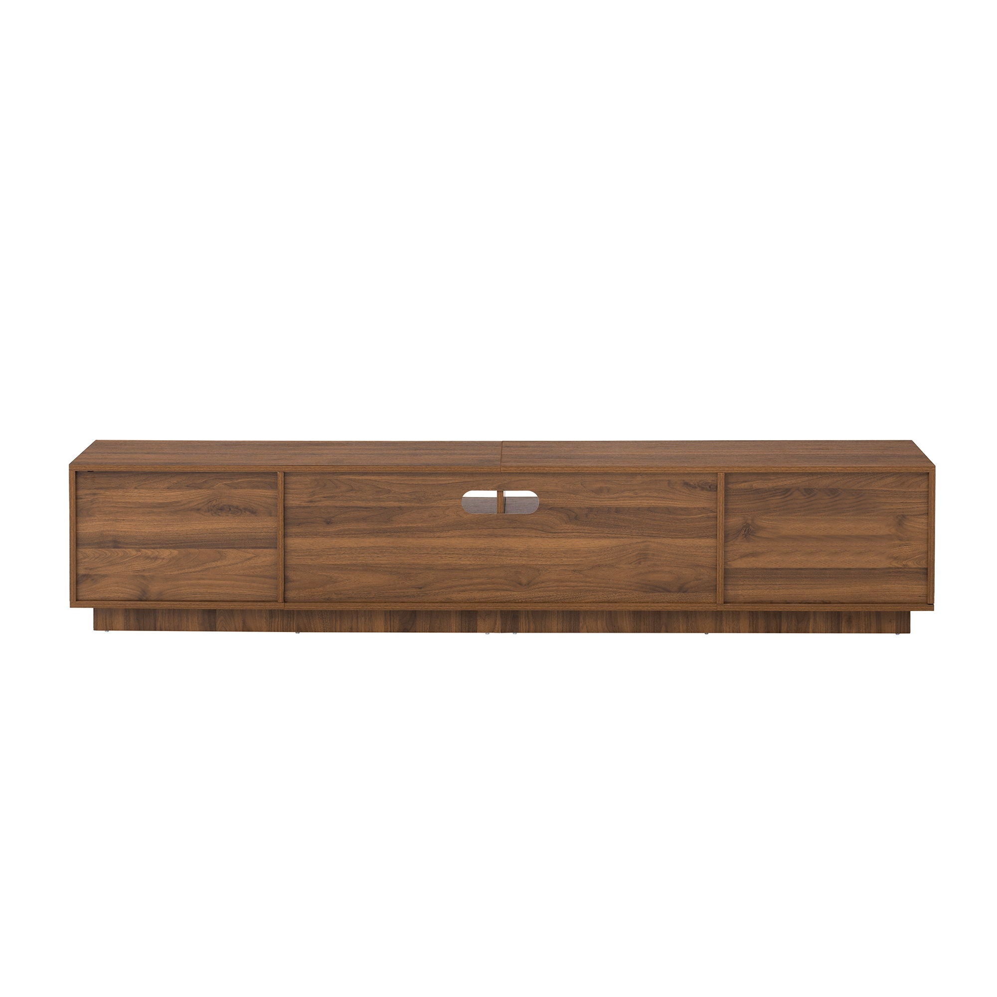 TV Stand, Entertainment Center With Deep Drawers, Cable Management & Soft Closing Hinges