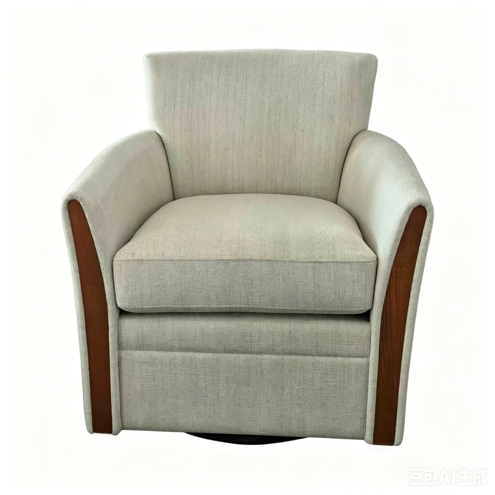 Swivel Accent 360° Rotating Armchair With Turntable Base For Living Room - Cream Beige