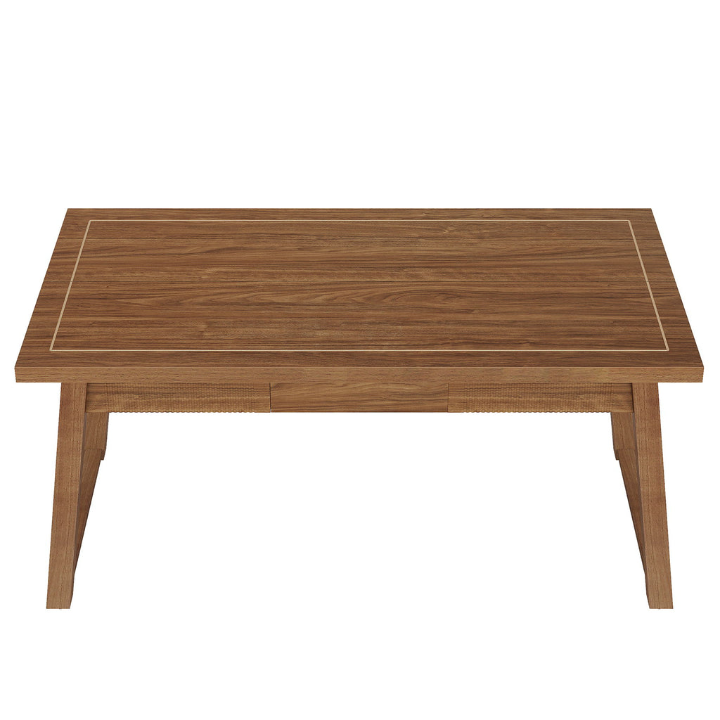 Executive Desk With Drawer, Workstation Table For Home Office - Walnut Brown