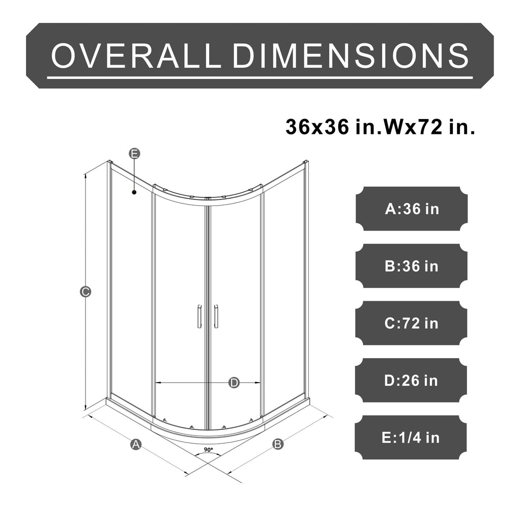 Corner Shower Door With Double Sliding - Matte Black