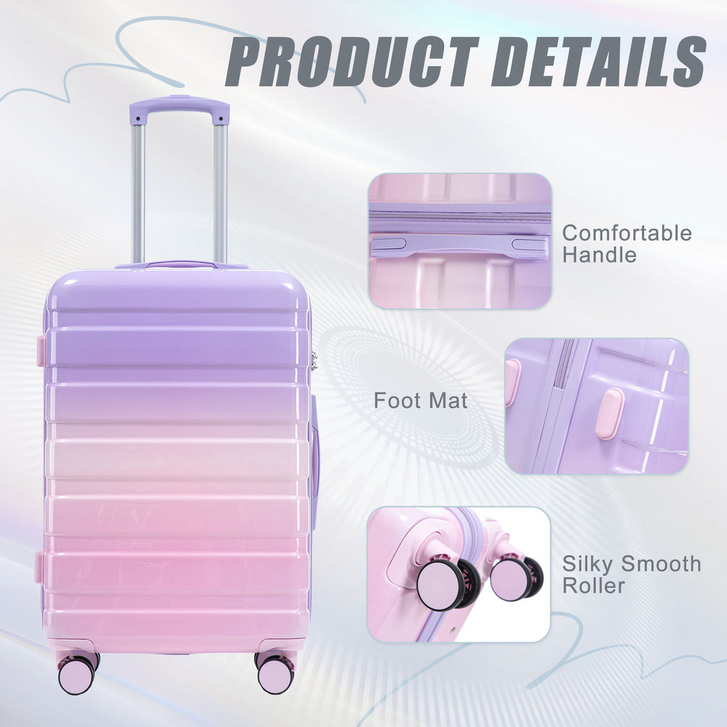 Luggage Set 20" /24" /28" With Combination Lock And Silent Wheels
