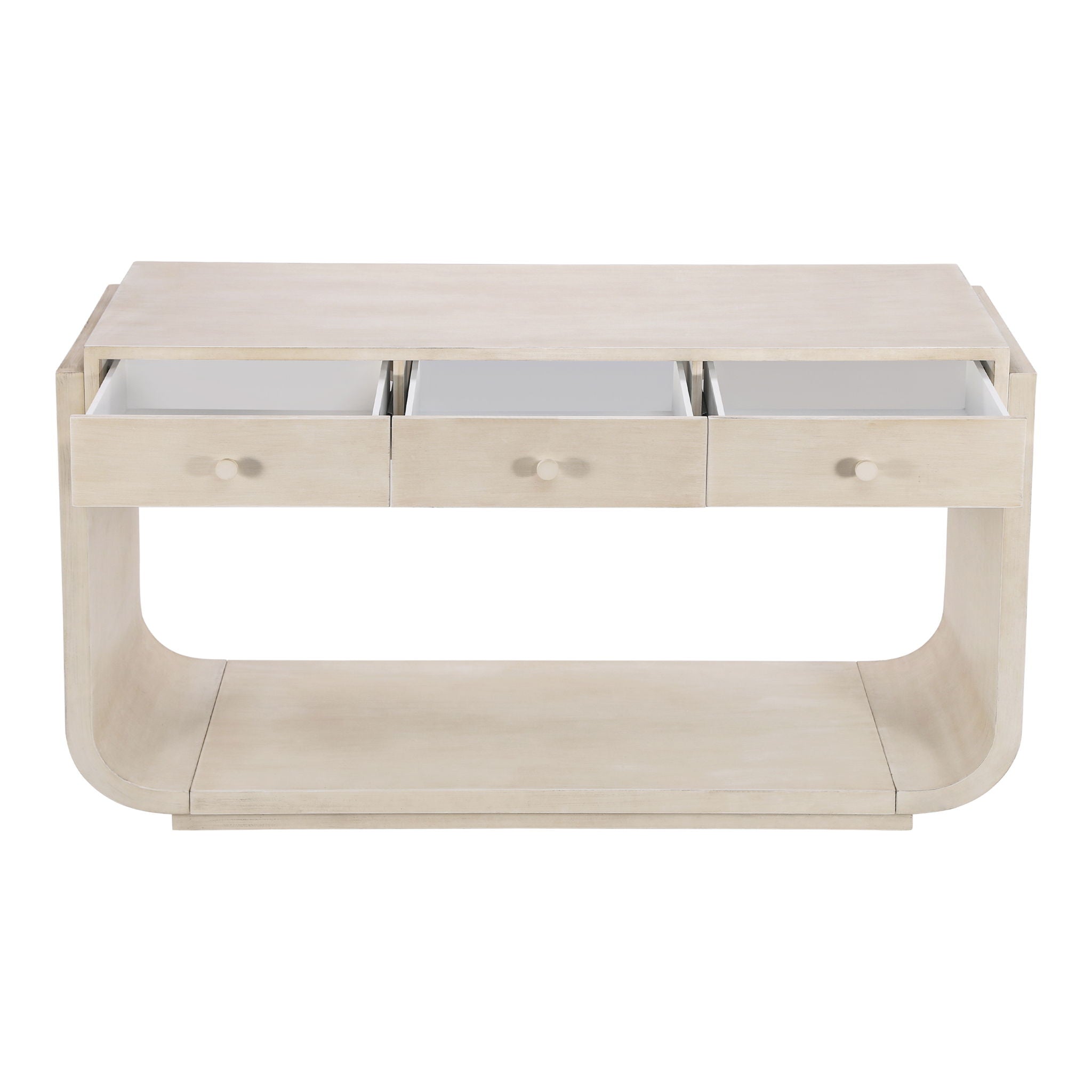 Console Table With 3 Drawers, Display Shelf