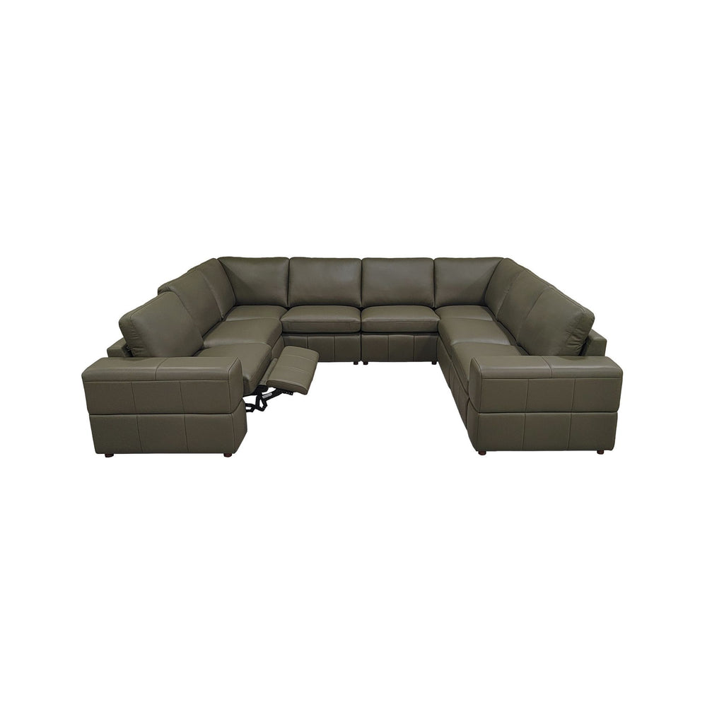 Upholstered Large Arms Sectional With Recliner Seats