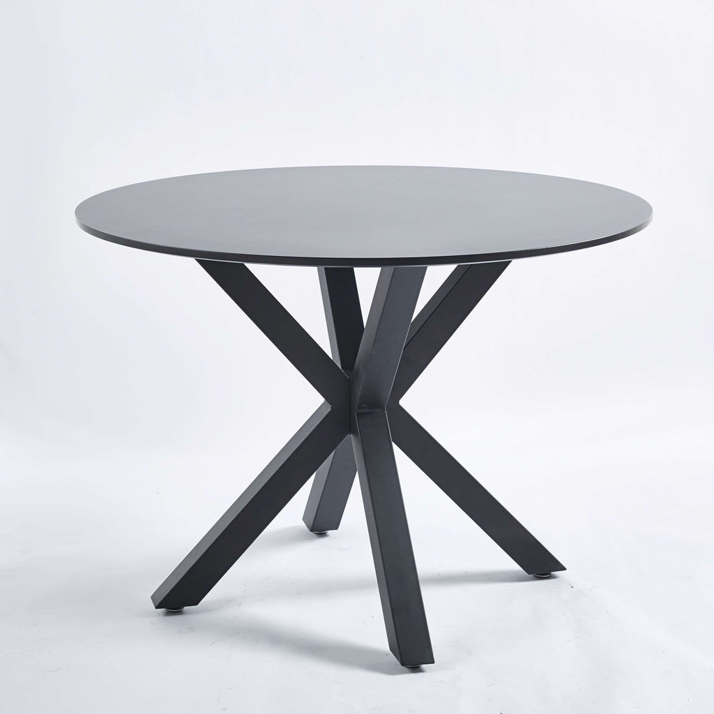Table Mid-Century Dining Table For 4 - 6 People With Round Table Top, Pedestal Dining Table, End Table Leisure Coffee Table, Cross Leg