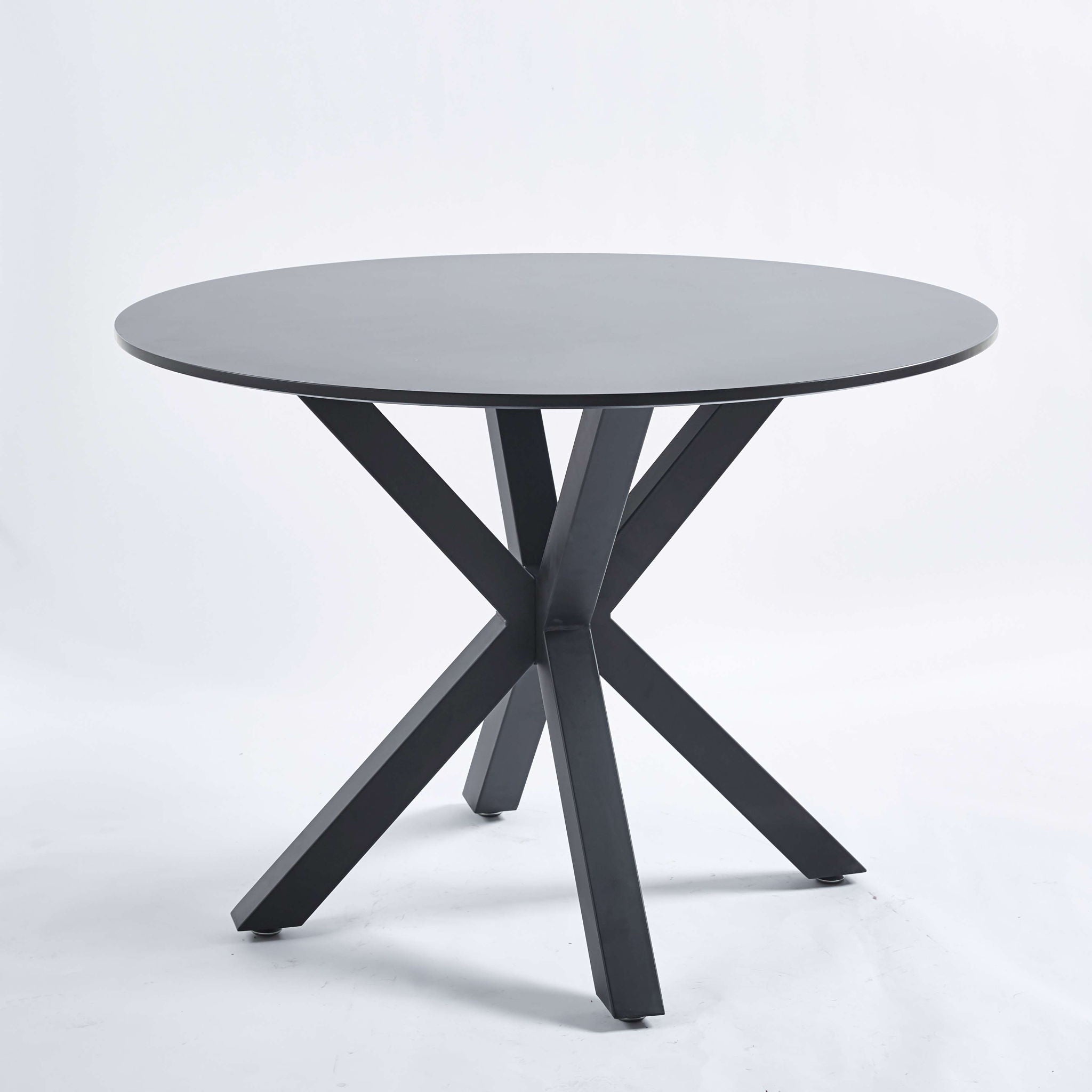 Table Mid-Century Dining Table For 4 - 6 People With Round Table Top, Pedestal Dining Table, End Table Leisure Coffee Table, Cross Leg