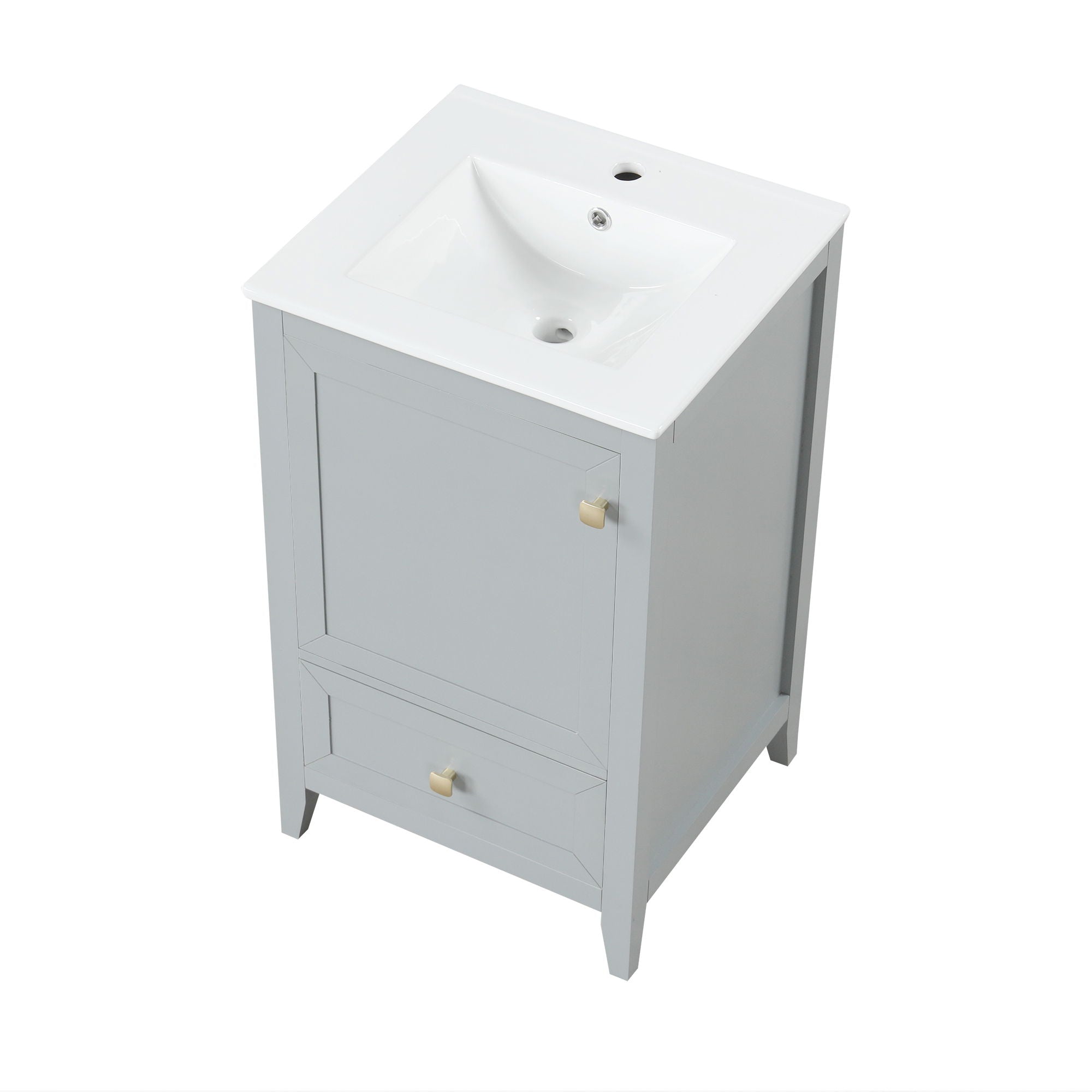 Bathroom Vanity With Sink, Soft Closing Cabinet Door, Storage Rack And Drawer