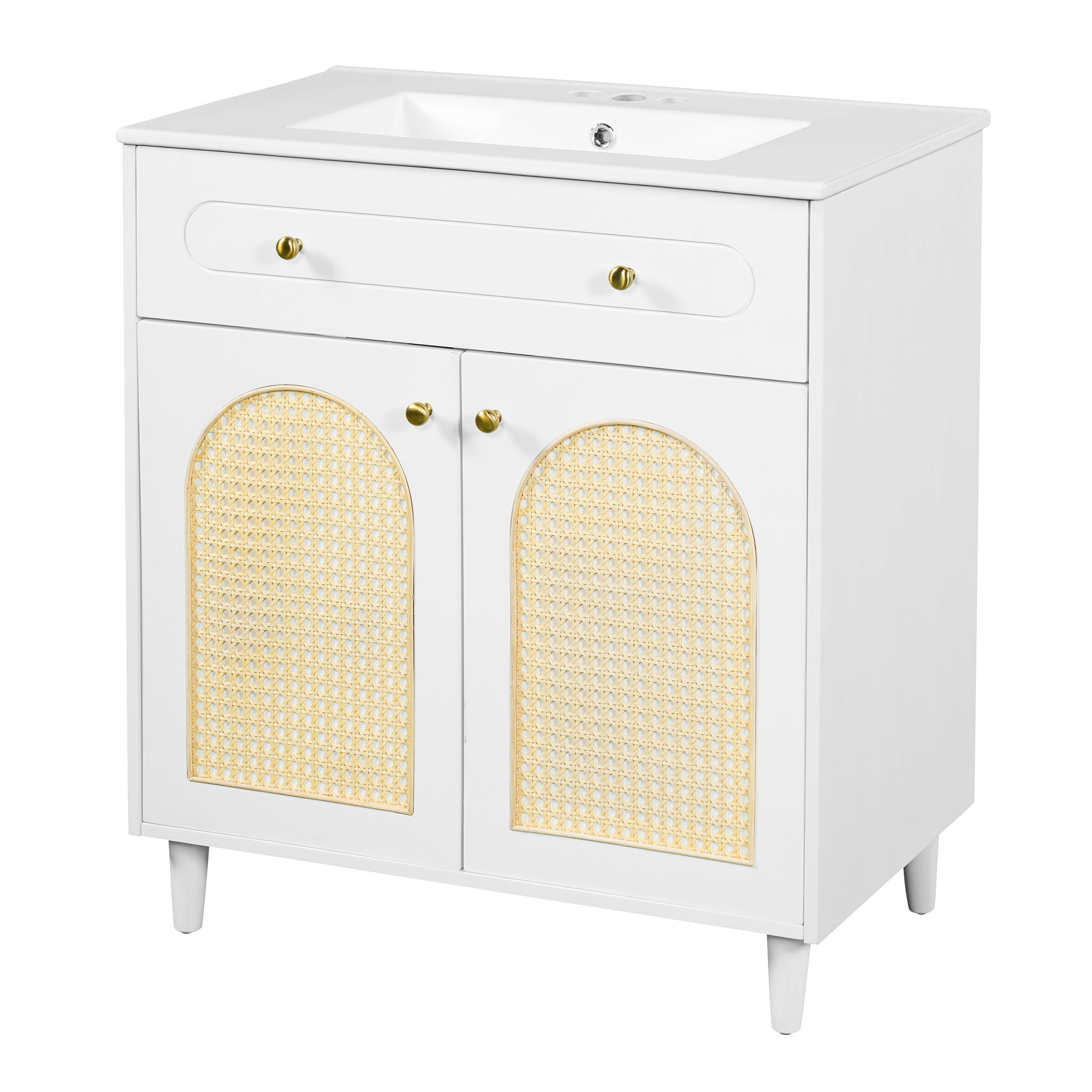 Modern Bathroom Vanity With Sink, Cabinet With Adjustable Shelf