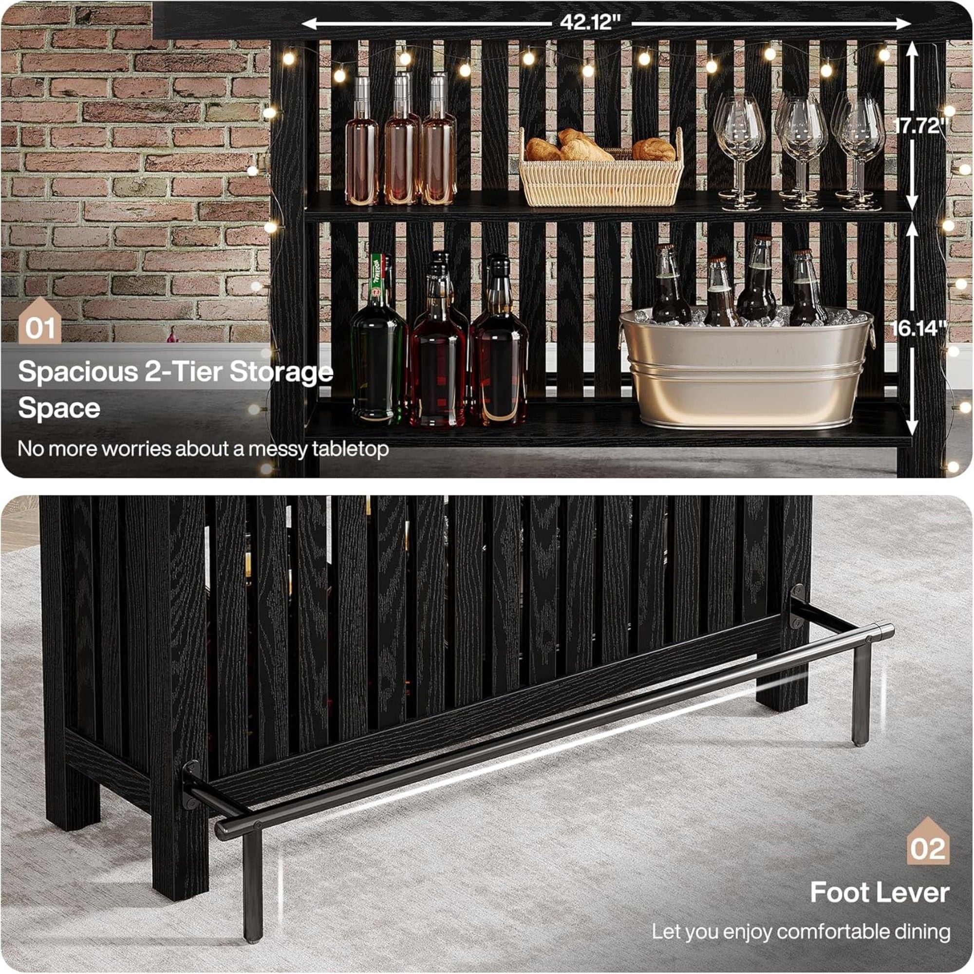 2 Tier Bar Unit, Home Pub Table