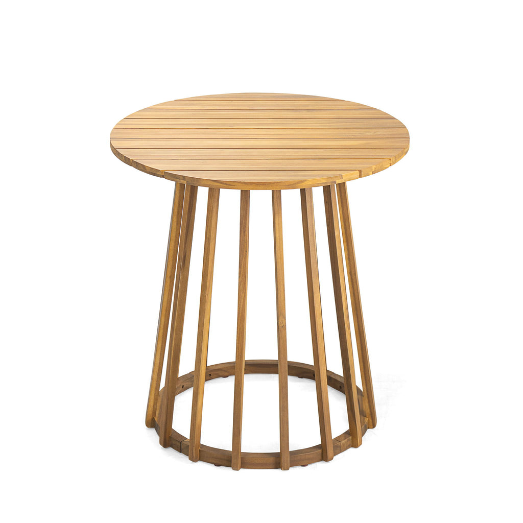 Outdoor 3 Pieces Acacia Wood Dining Set With Cushions