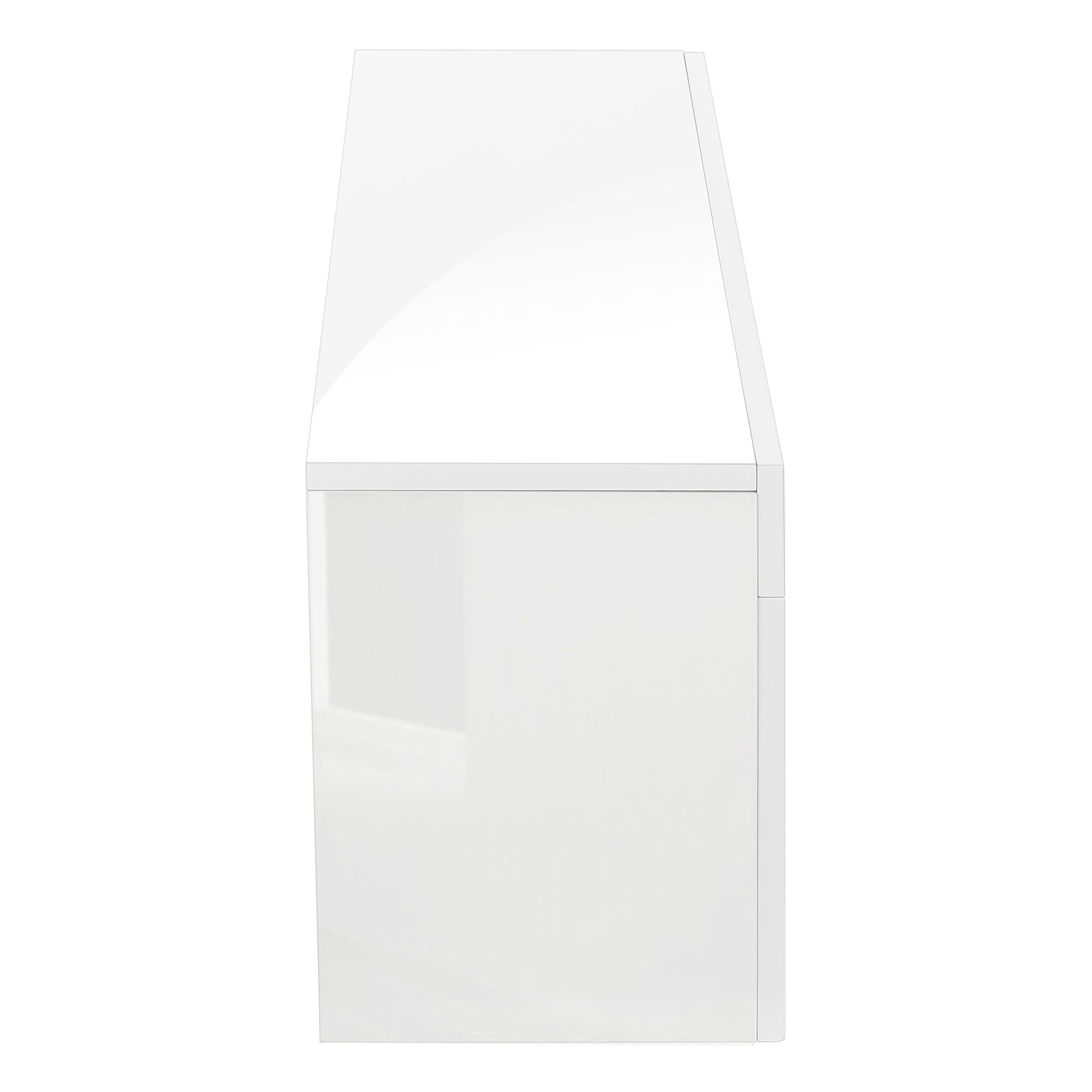 TV Stand, Console, Media Entertainment Center, Storage Cabinet, Glossy Contemporary & Modern - White