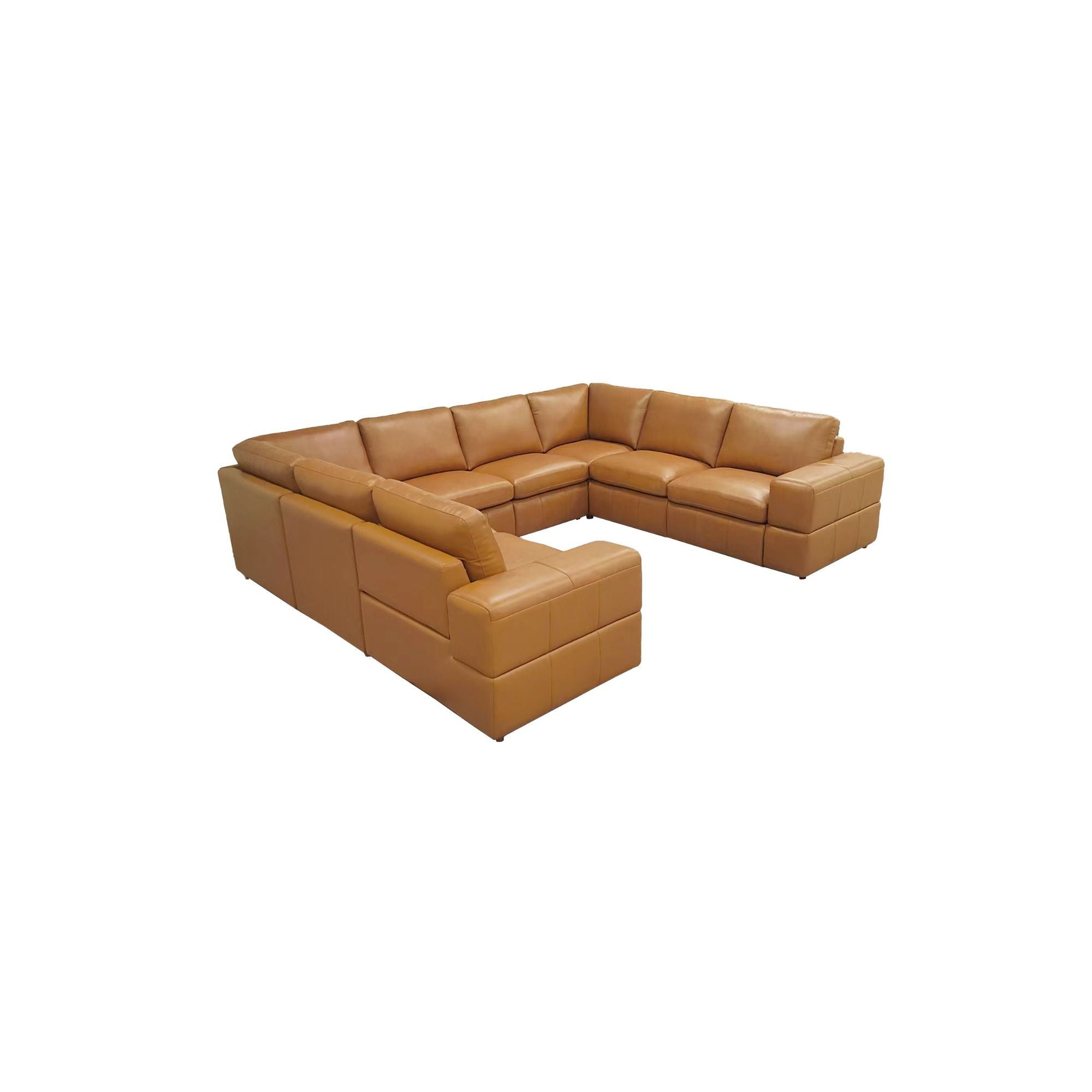 Upholstered Large Arms Sectional With Recliner Seats