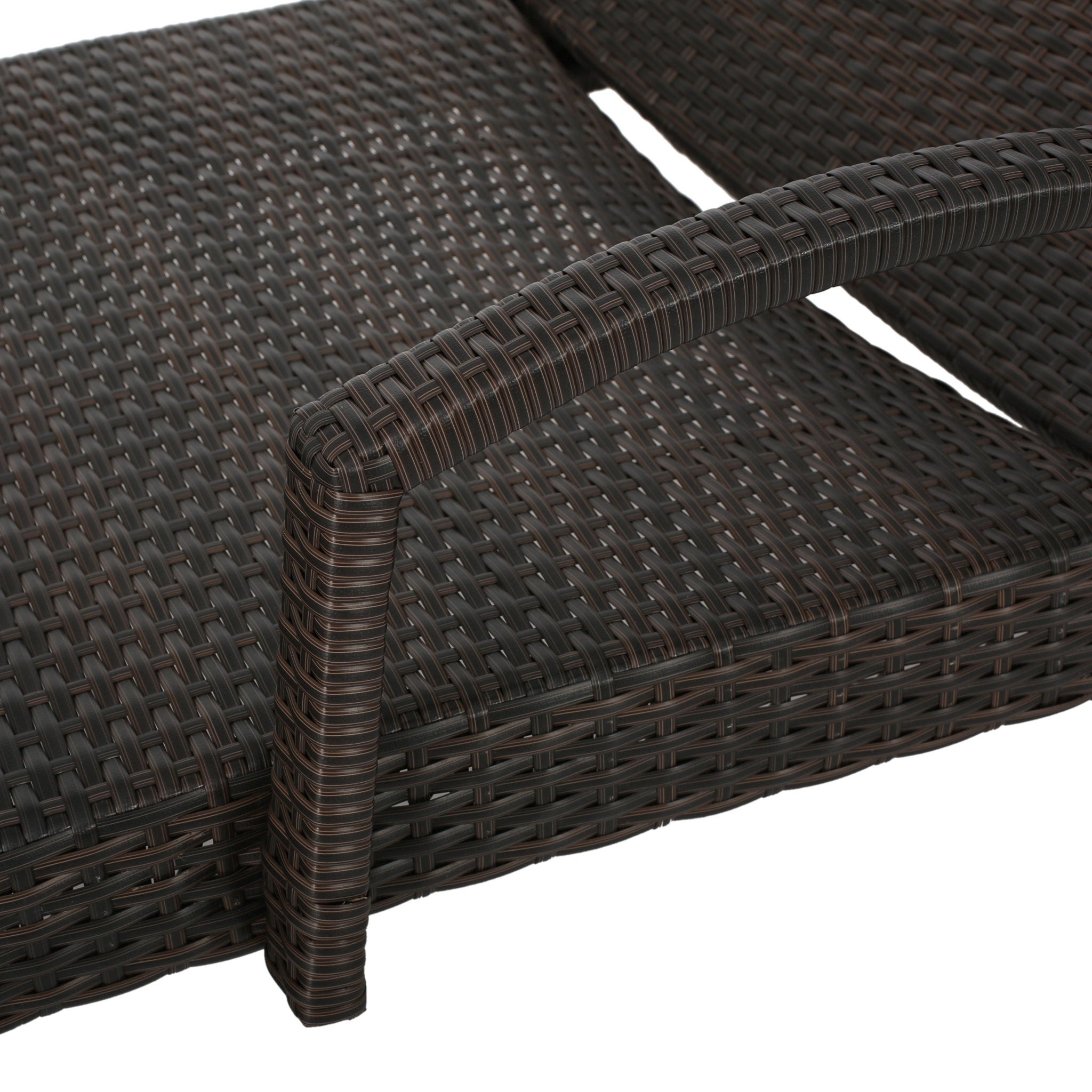 Salem - Contemporary Wicker Chaise Lounge With Arm, Weather Resistant