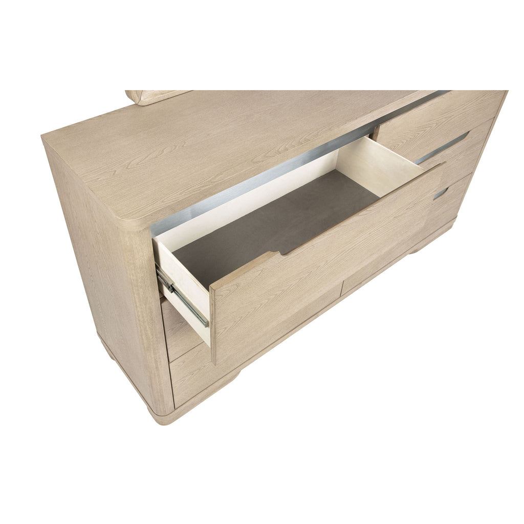 Mirador - 6 Drawer Dresser And Mirror Set - Light Oak