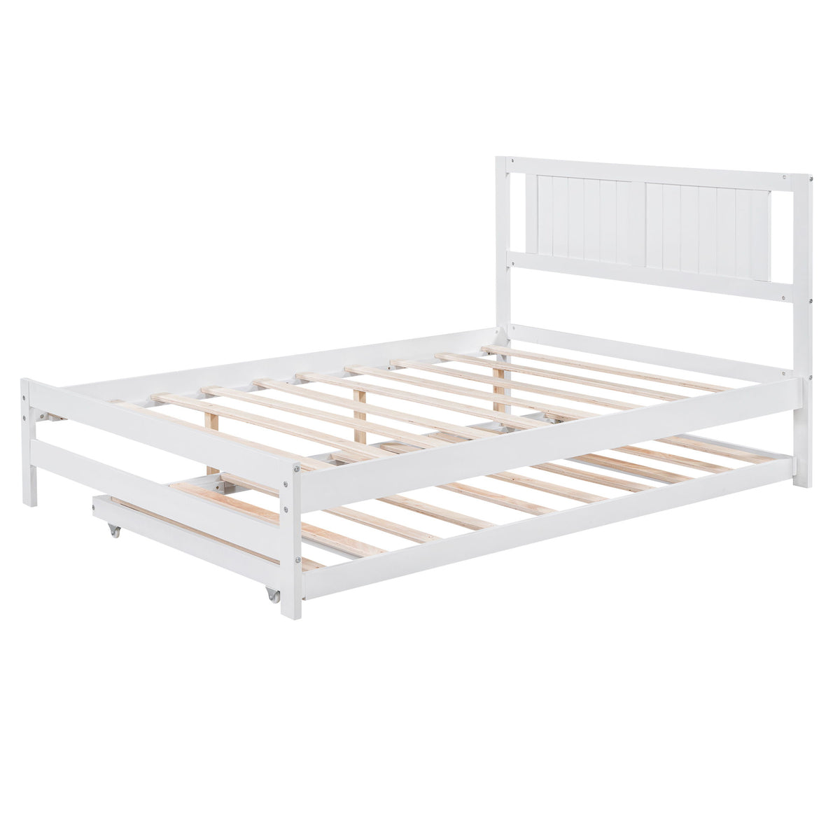 Platform Bed With Adjustable Trundle