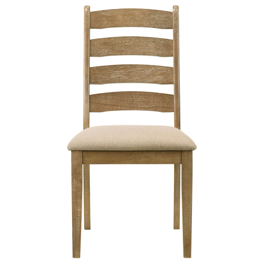 Kent - 5 Piece Dining Table Set With Upholstered Chairs - Brown Oak