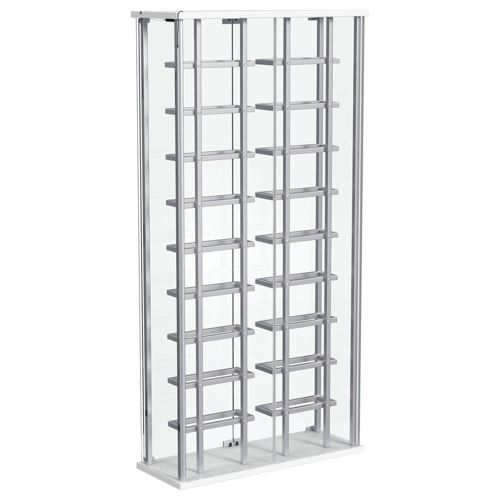 Wine Storage LED Curio Cabinet - Chrome