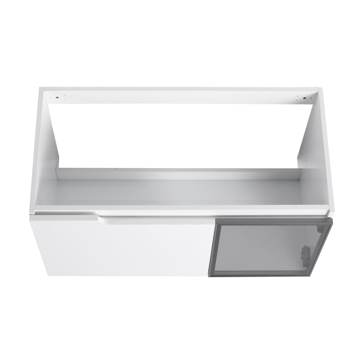 36" (35 1 / 4") Wall Mounted Bathroom Vanity, Cabinet With Half Door (Excluding Sink) - Glossy White