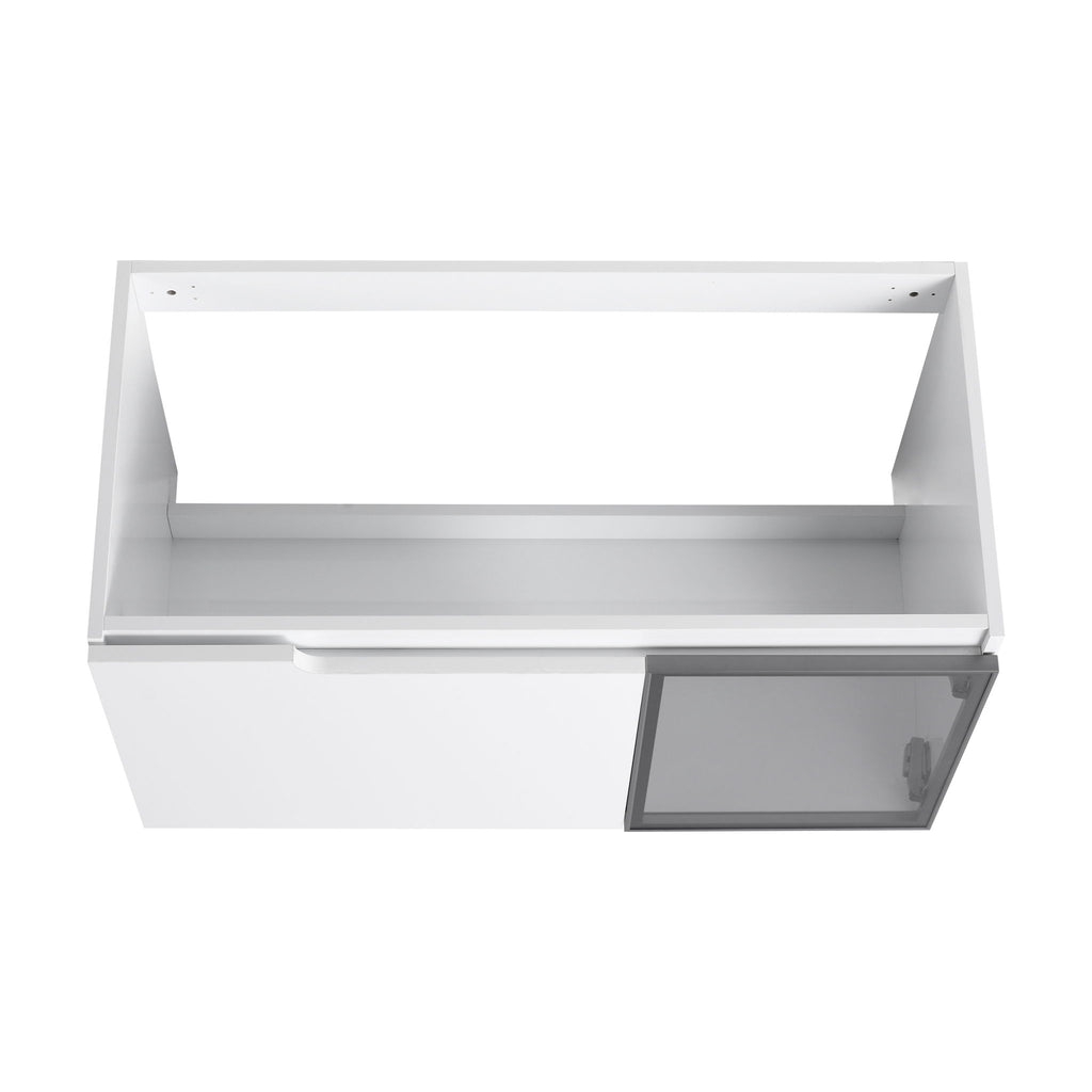 Wall Mounted Bathroom Vanity With Sink, 2 Soft Close Doors, Cabinet & Half Door