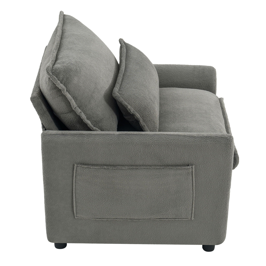 Modern Single Seat Accent Chair With Side Storage Pockets