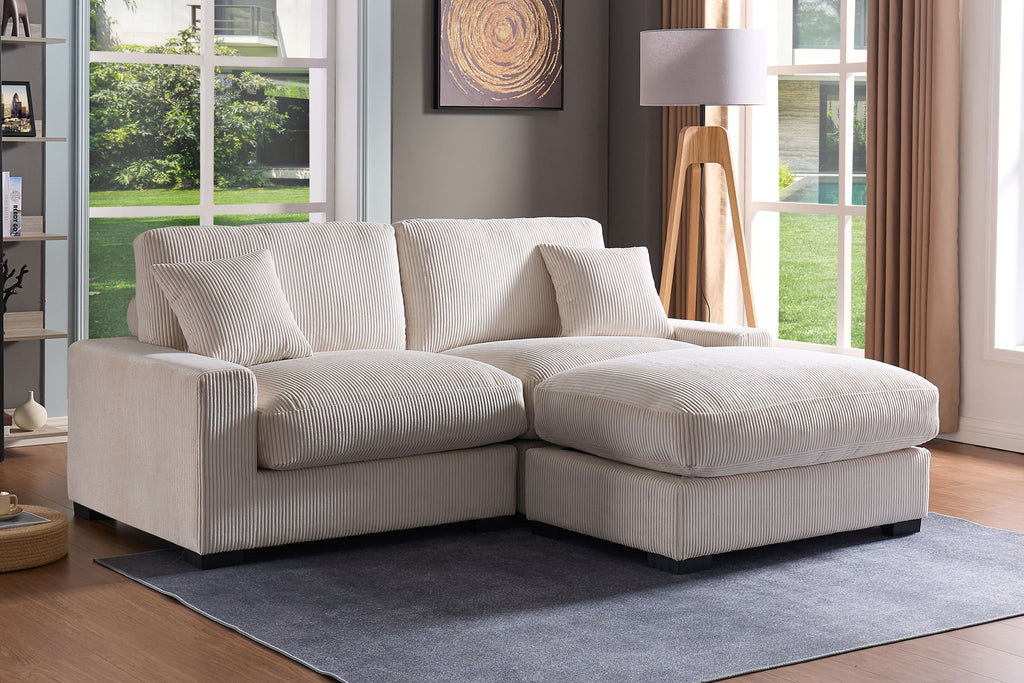 4 Seater Oversized Sectional Sofa With 2 Ottoman And 2 Pillows