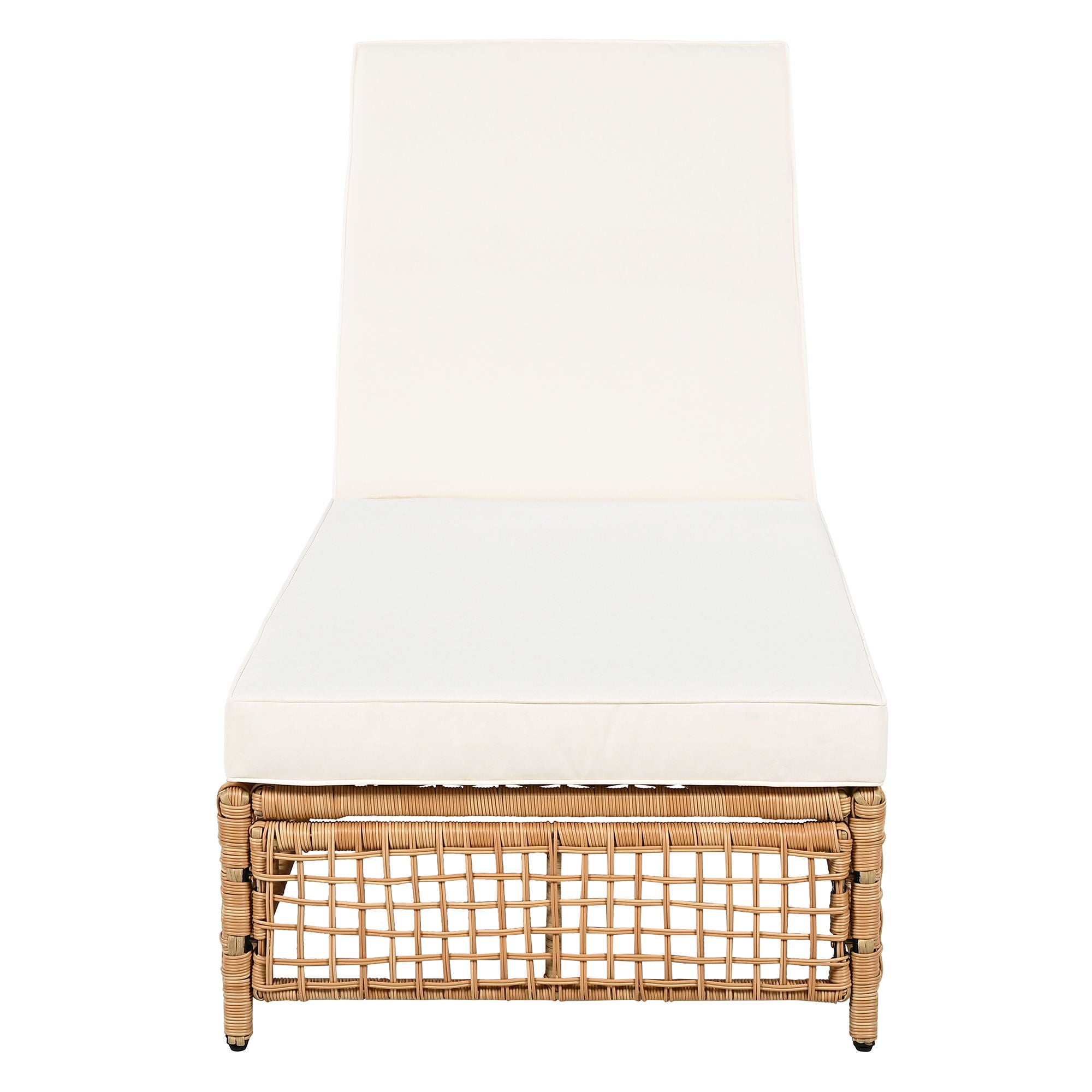 Outdoor Lounge Chair With 5 Position Backrest With Cushion And Wheels