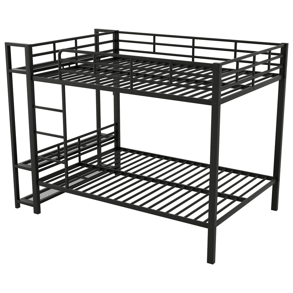 Bunk Bed With Storage Shelves, Clothes Hooks, LED Light