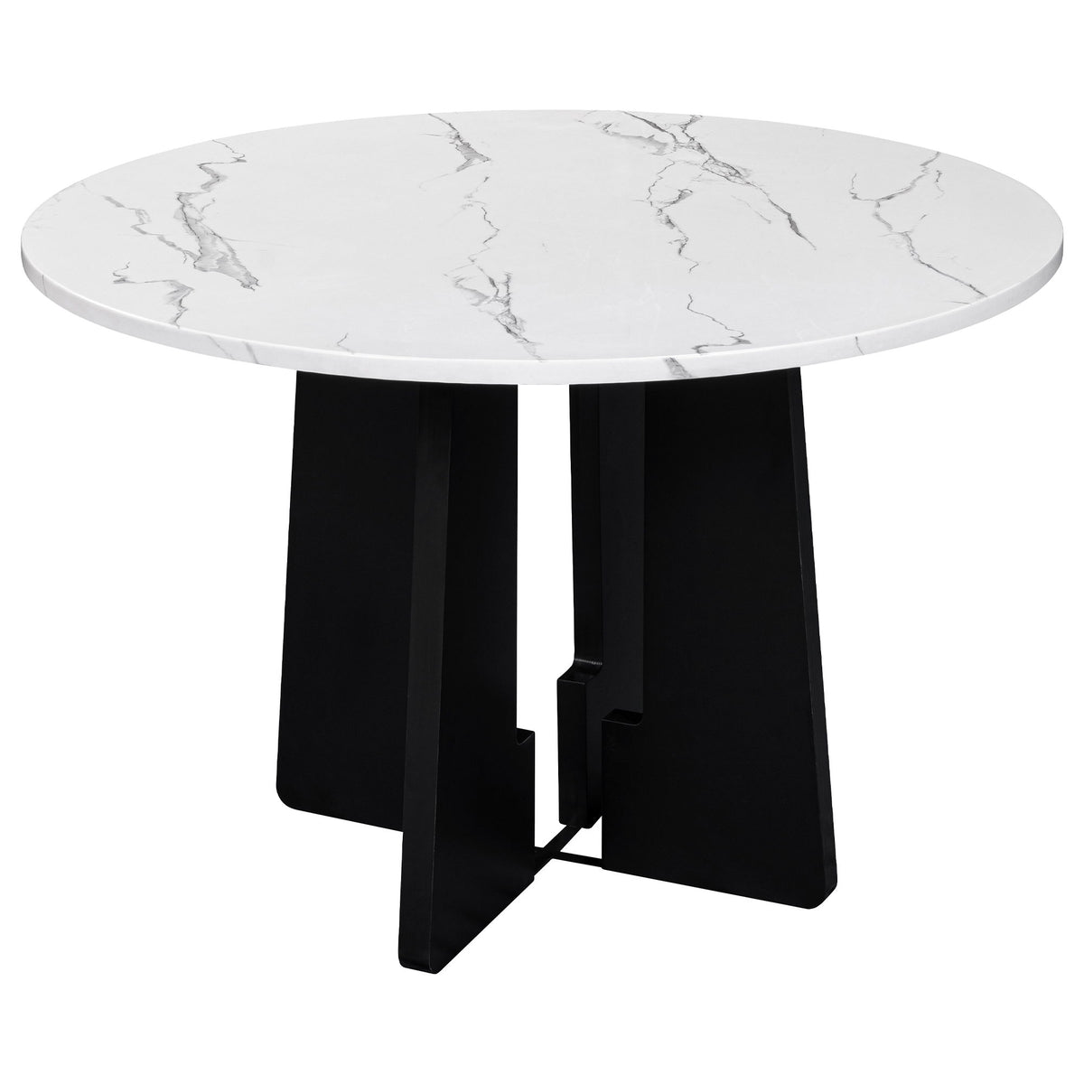 5 Piece Round Dining Table Set, Dining Table And 4 Upholstered Chairs For Dining Room, Kitchen Room, Living Room - White / Gray