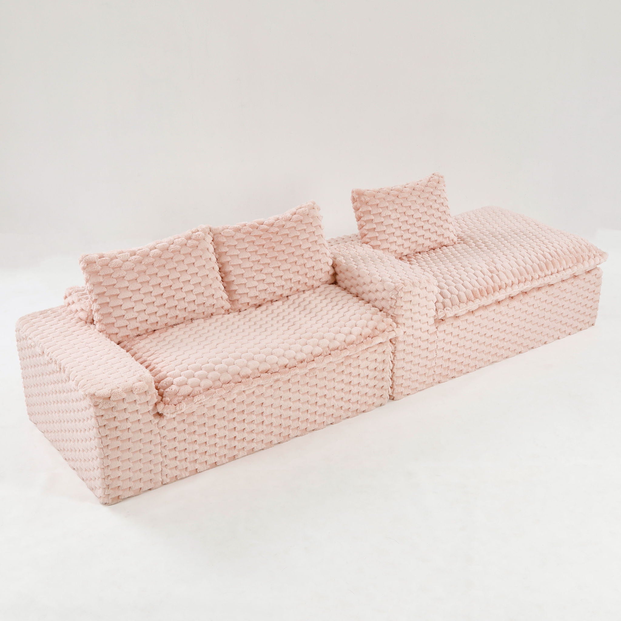 Modular Sofa, Convertible Twin Seat With Chaise Lounge