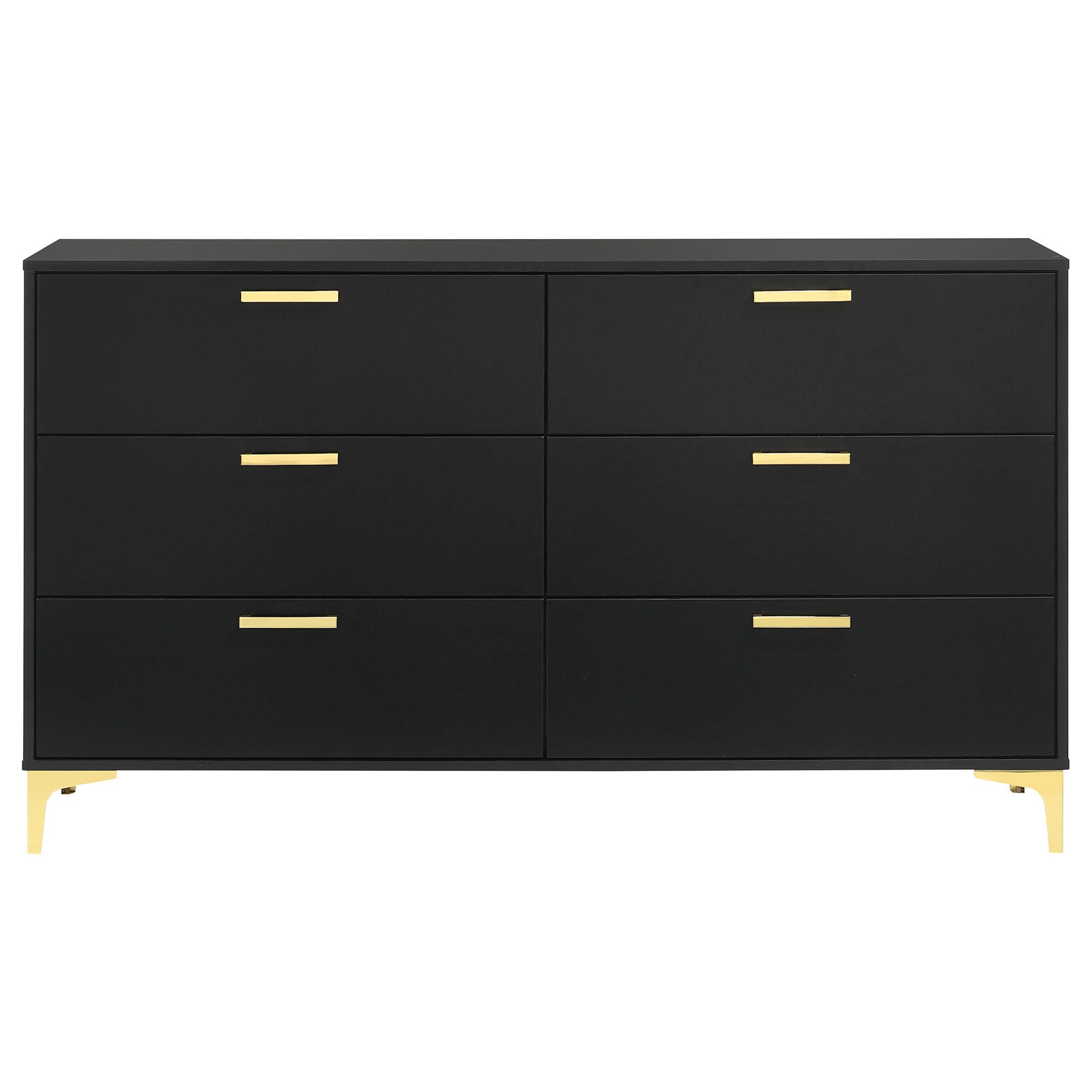 Lexie - 6 Drawer Rectangular Dresser - Black