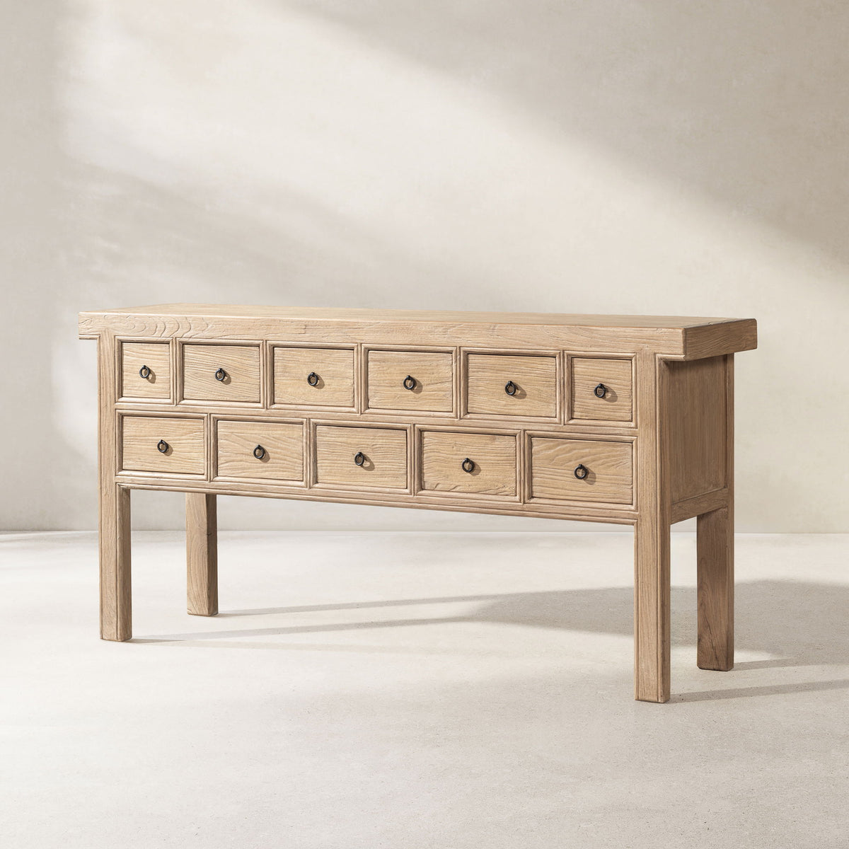 Bellamy Heritage - 11 Drawer Table With Open Base - Brown