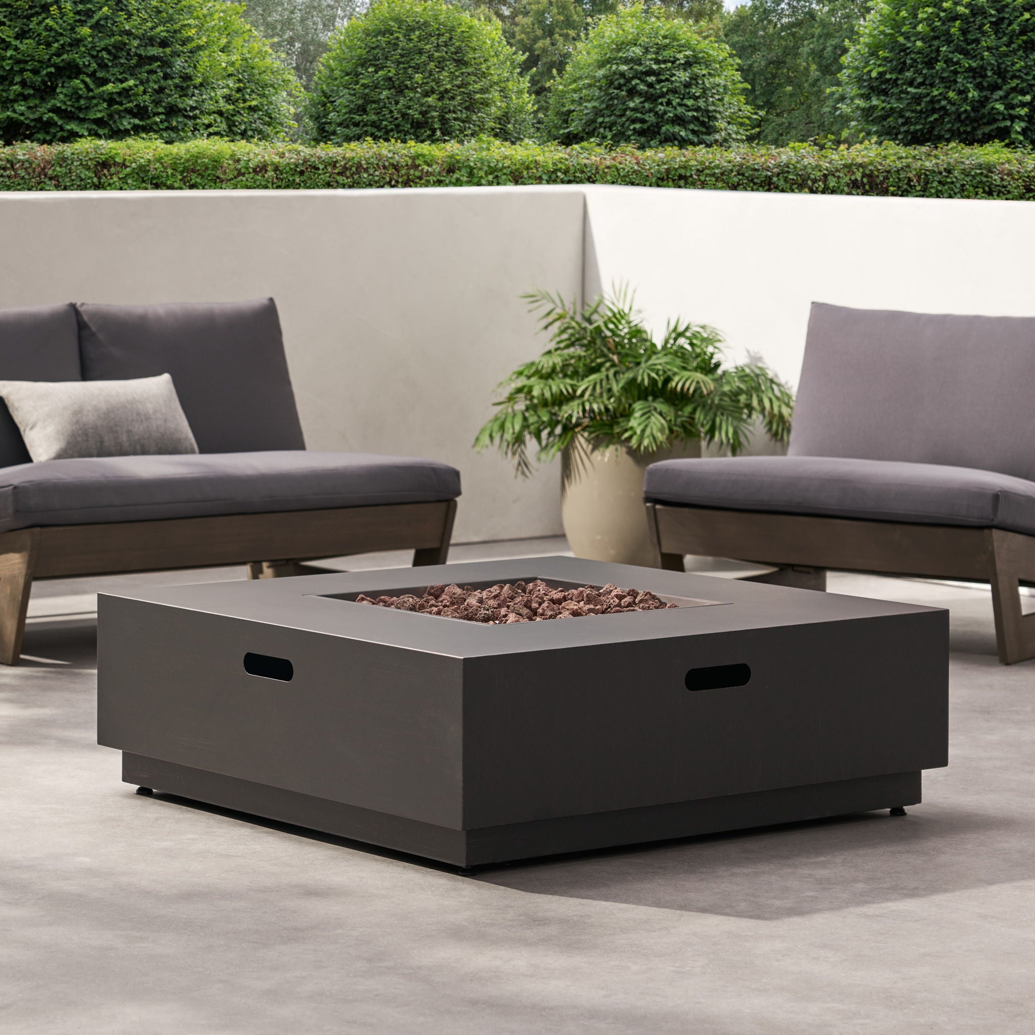 Modern Square Fire Pit With 50, 000 Btu