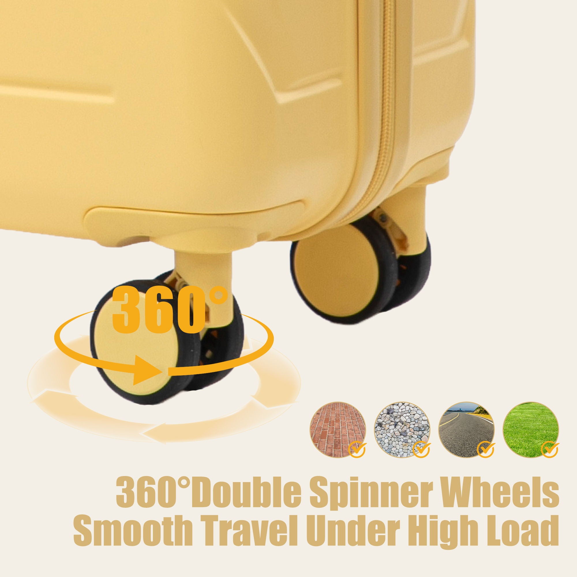 Hard Shell Luggage With Scratch Resistant Surface, 4 Wheels, Combination Lock & Side Hooks
