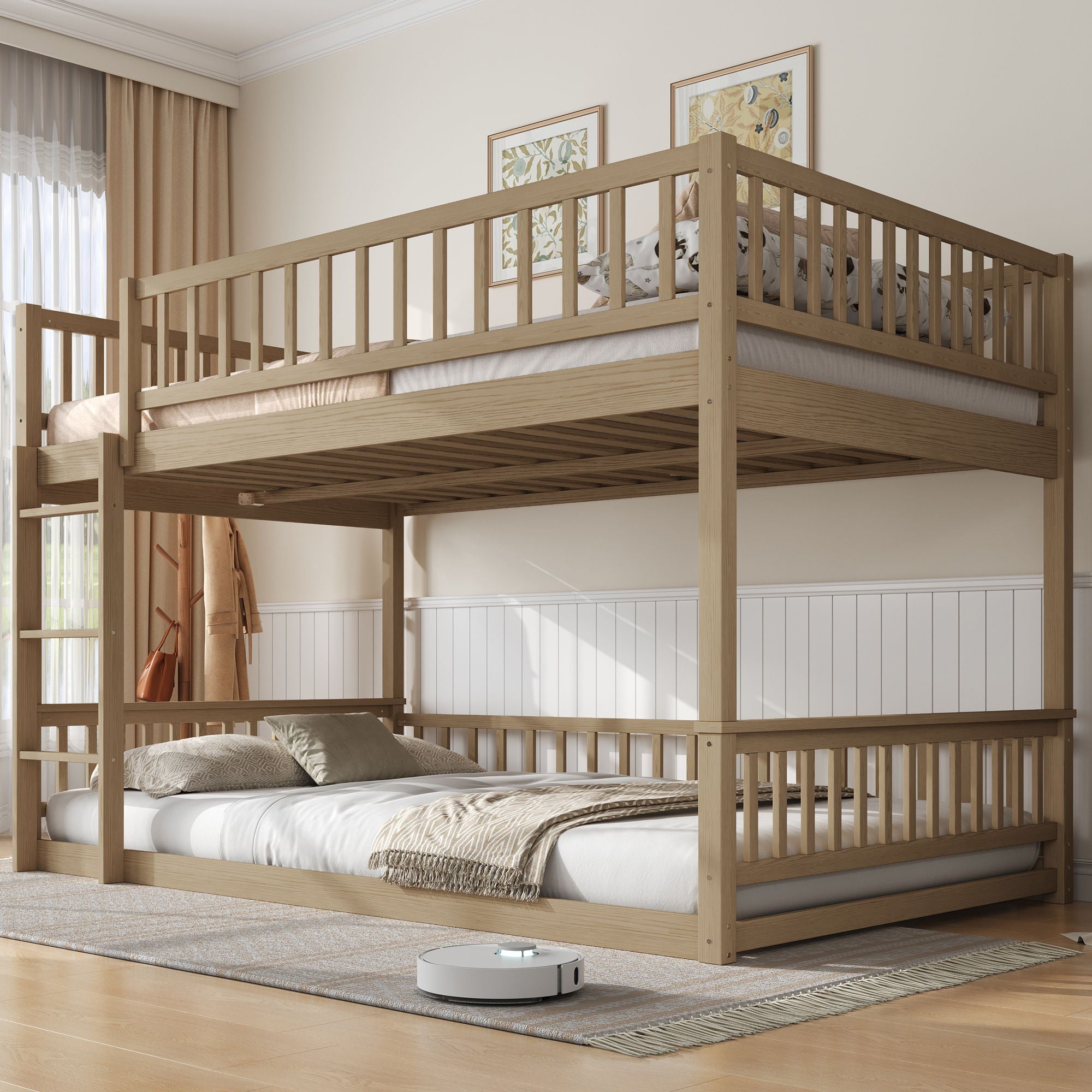 Bunk Bed With Ladder And Guardrails
