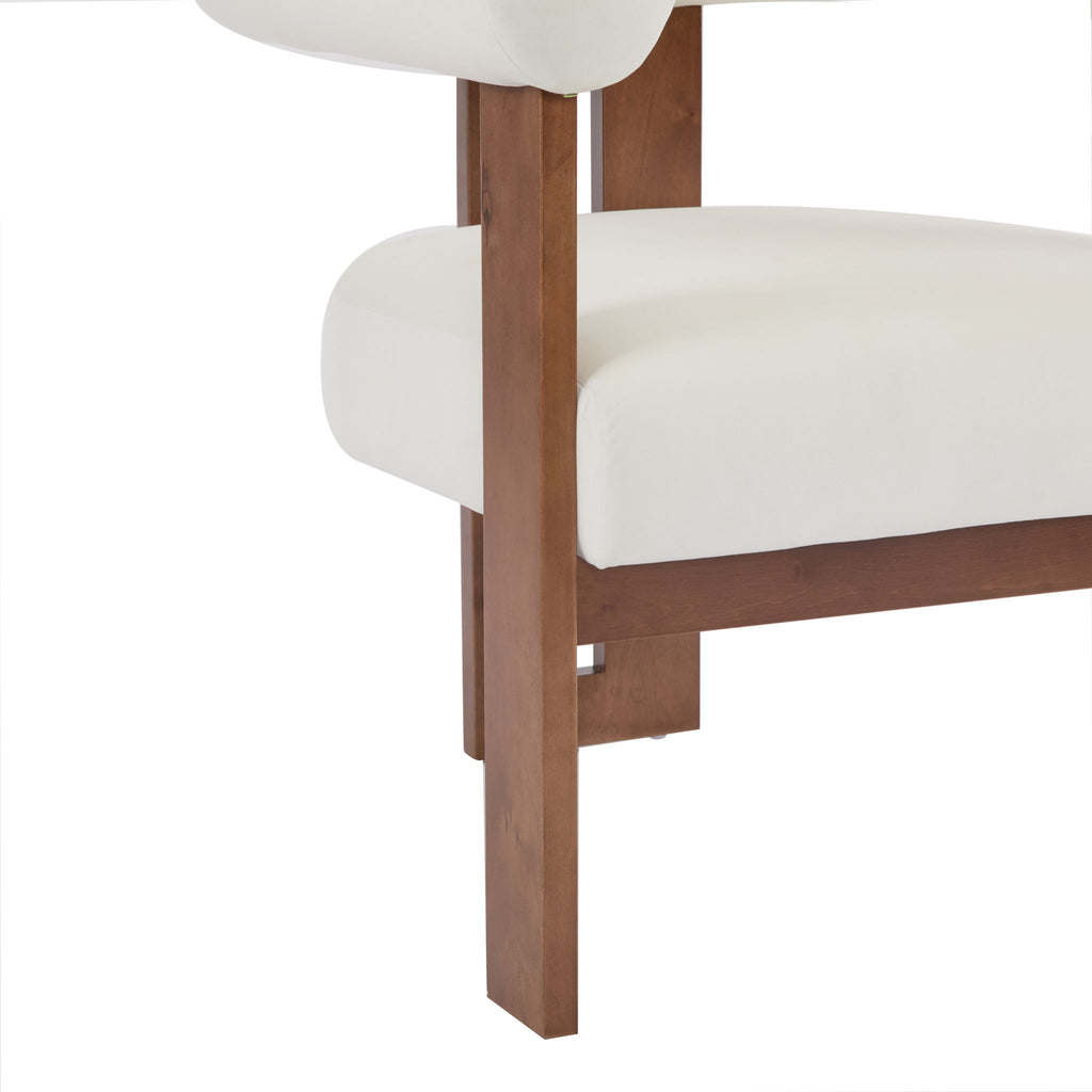 Modern Upholstered Round Arm Accent Chair With Upholstery